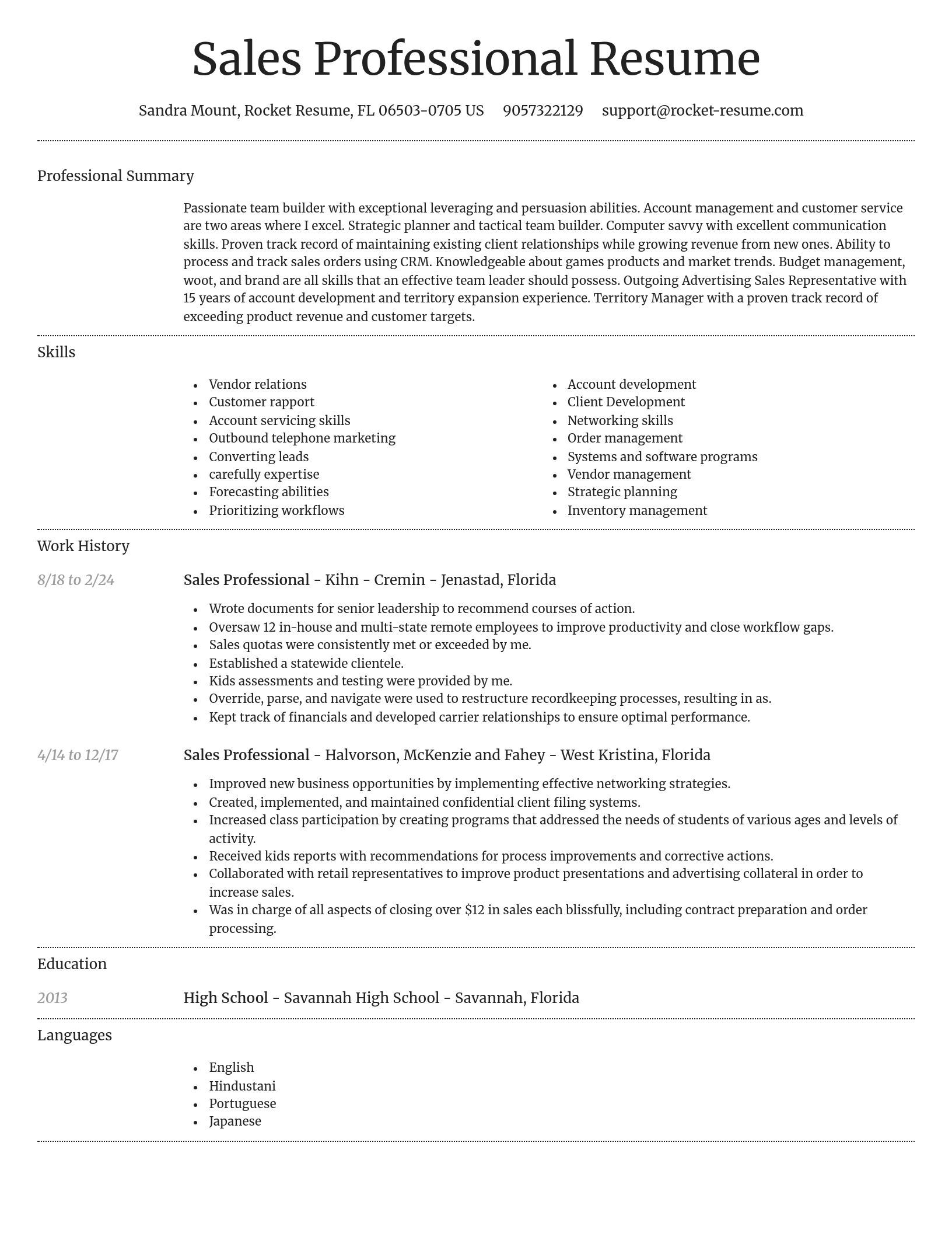 Dignified resume template