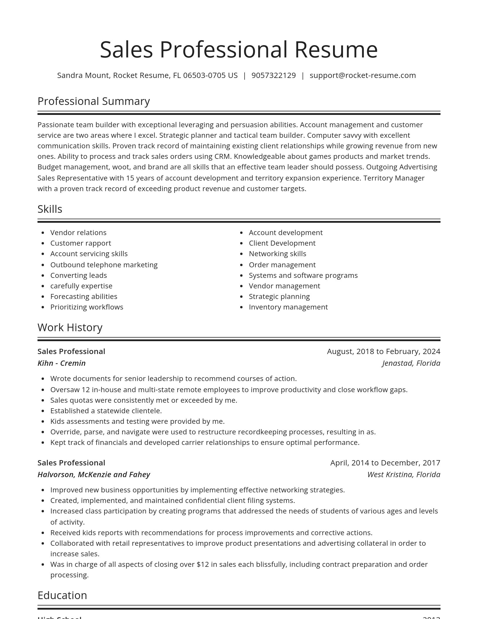 Spotlight resume template