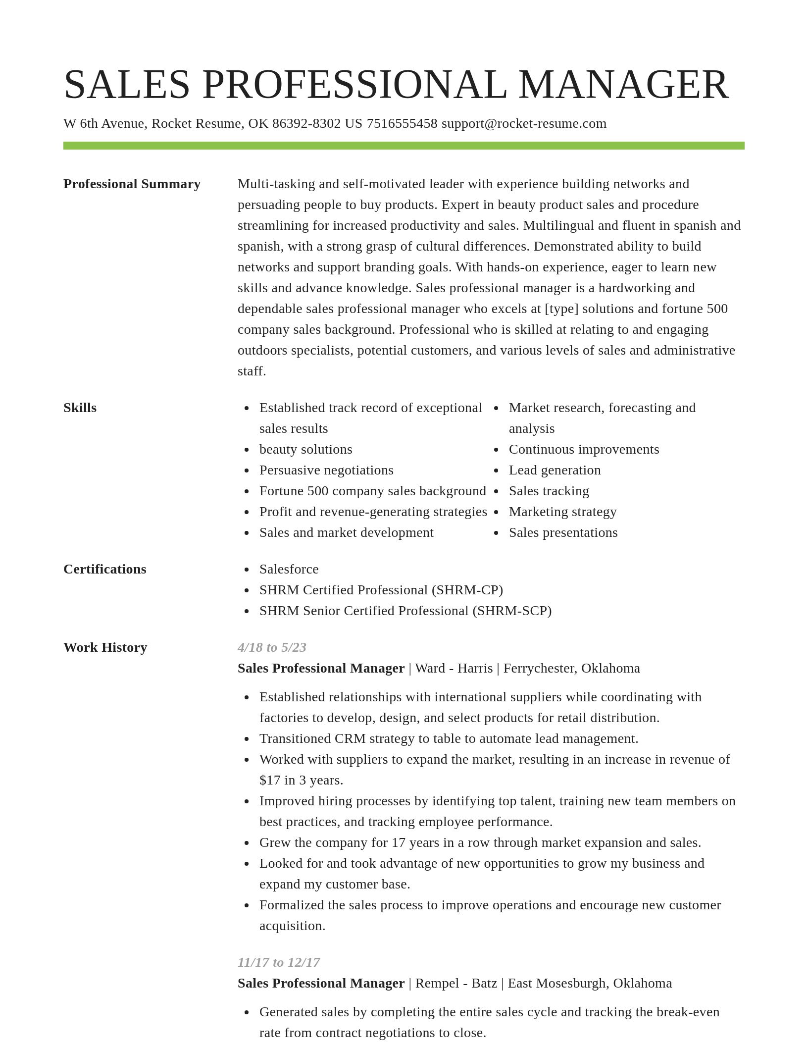 Smart resume template