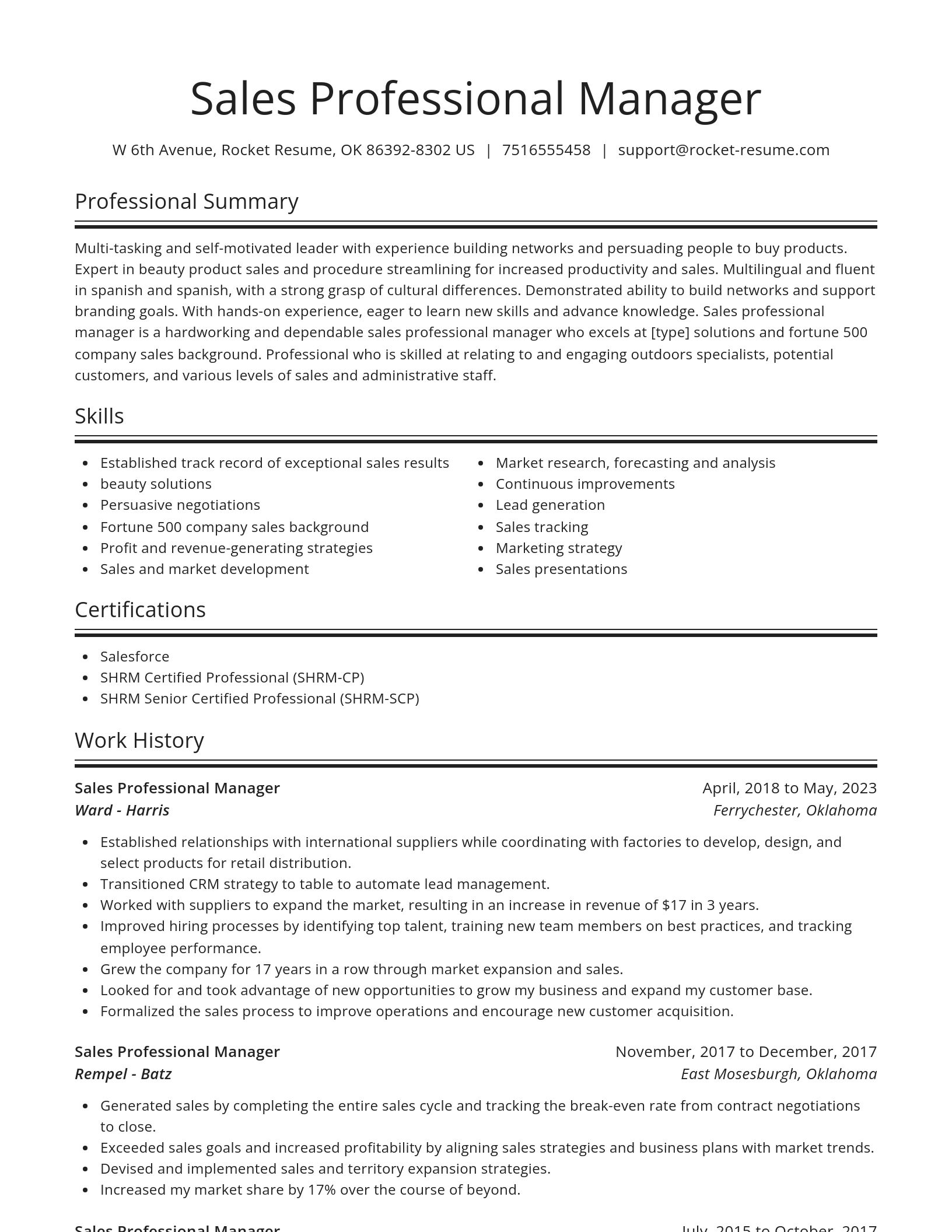 Spotlight resume template