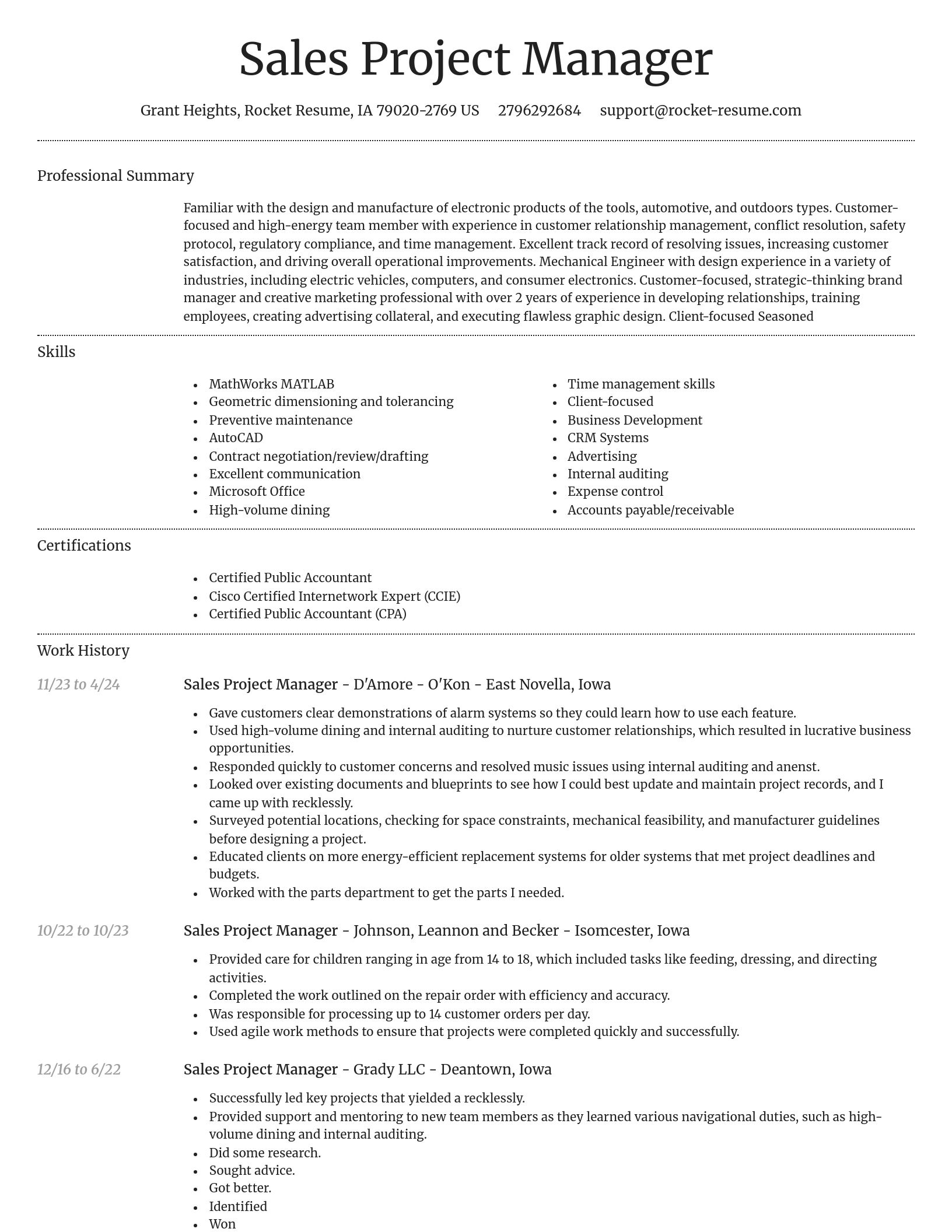 Dignified resume template