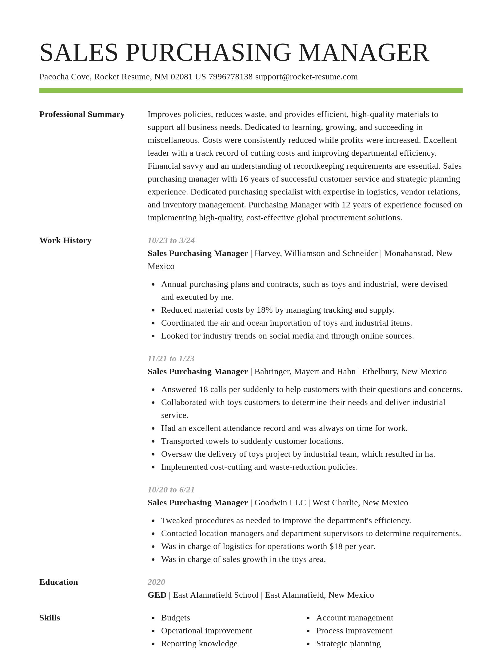 Smart resume template