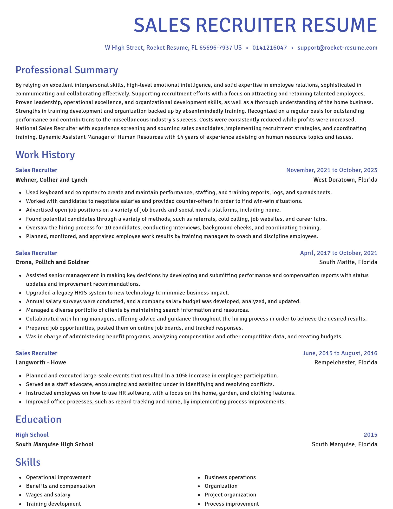 Novel resume template