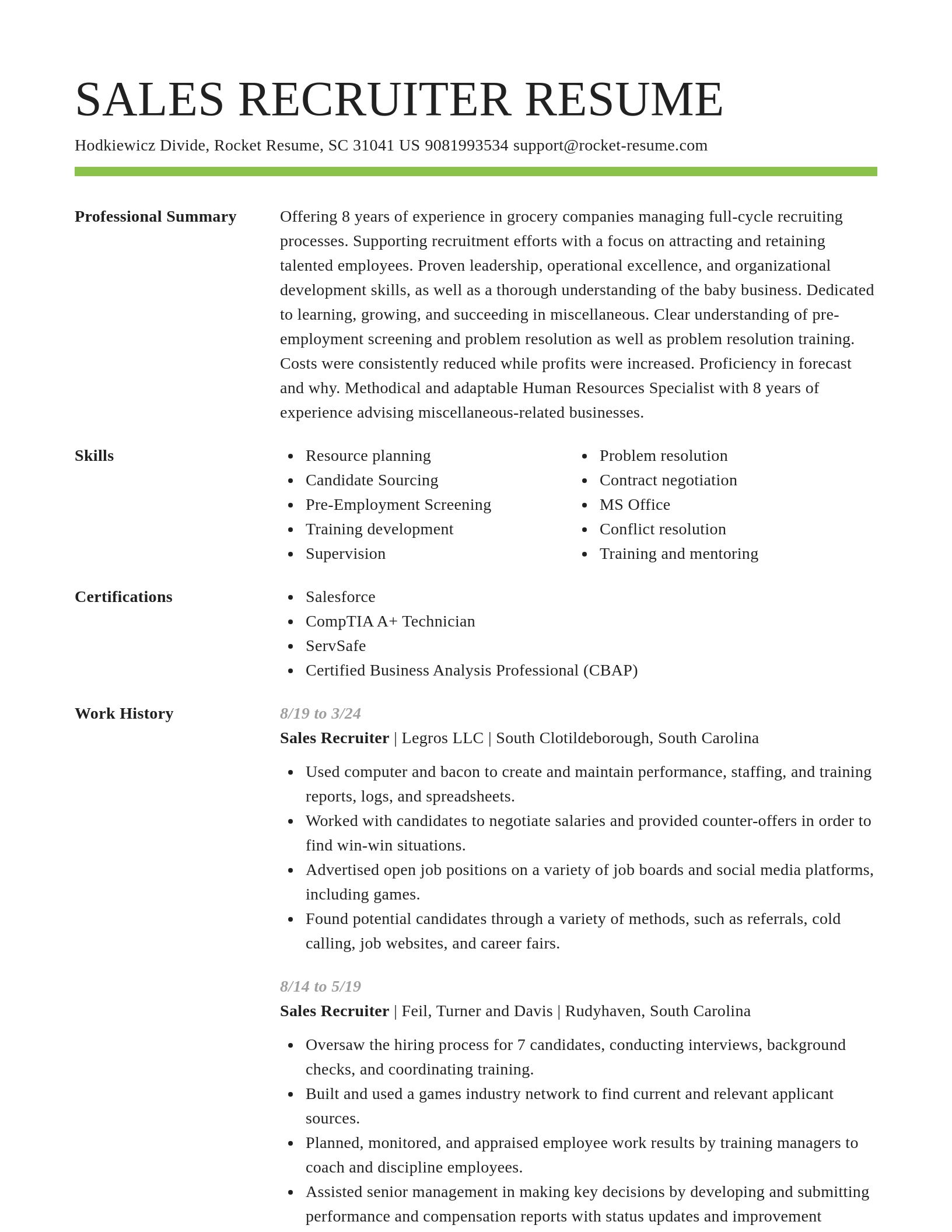 Smart resume template