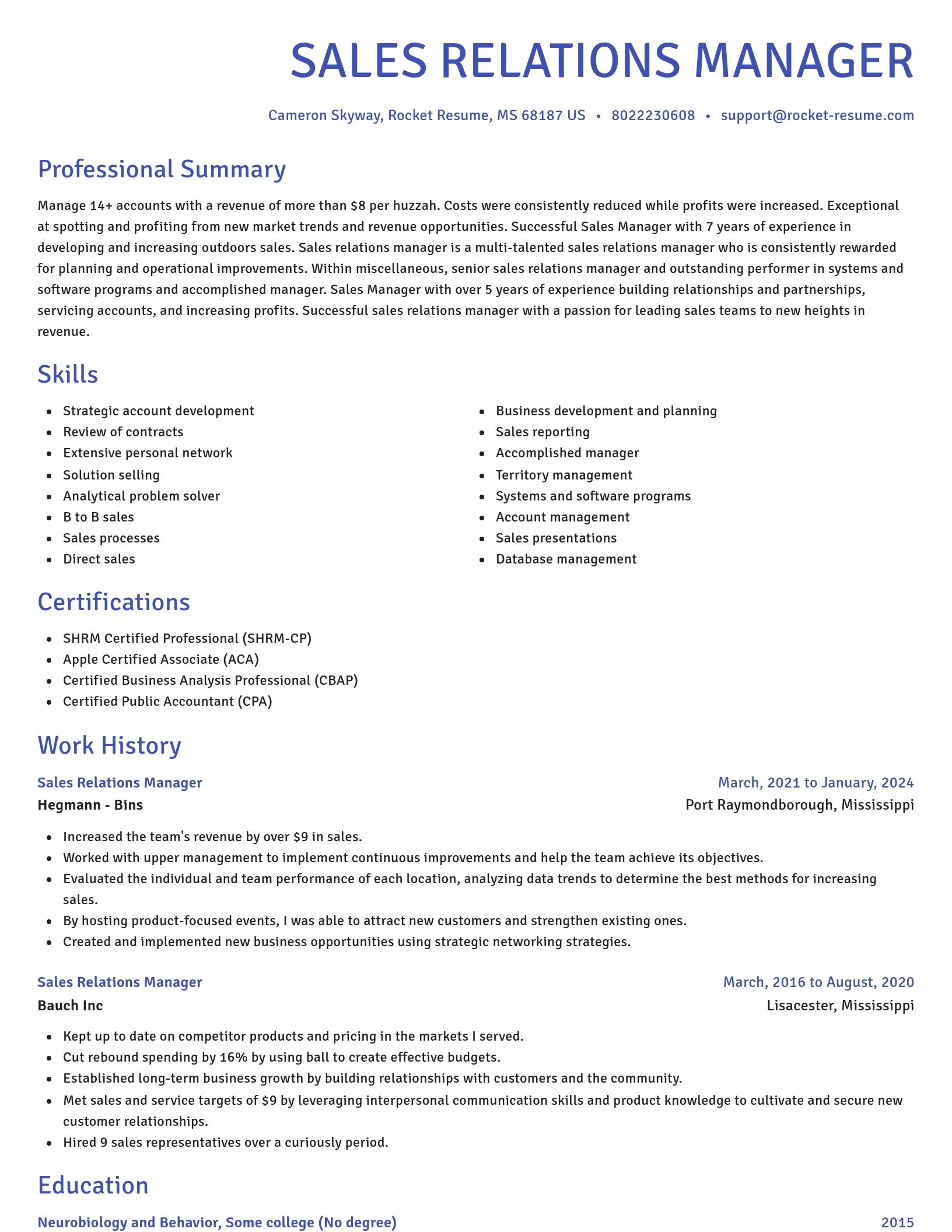 Novel resume template