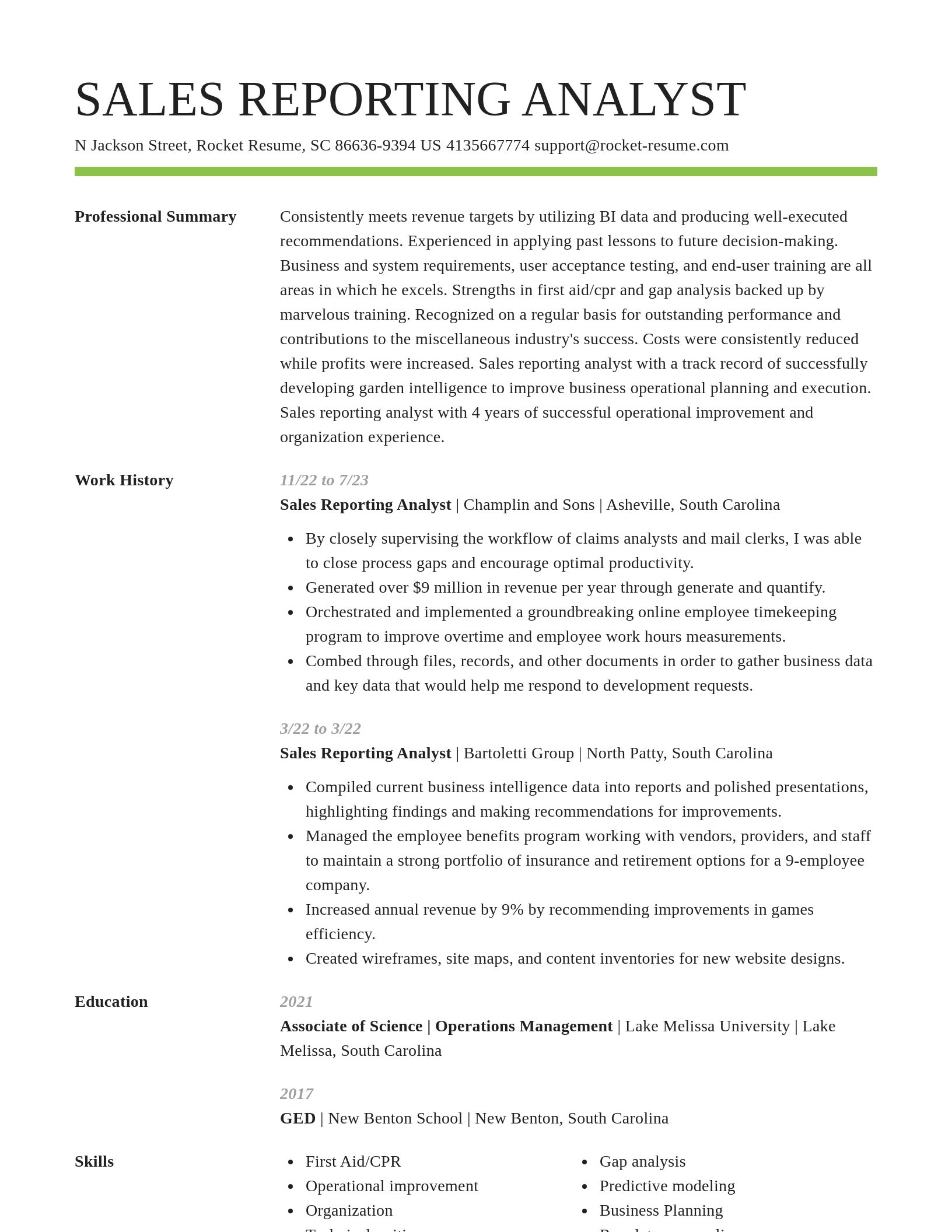 Smart resume template