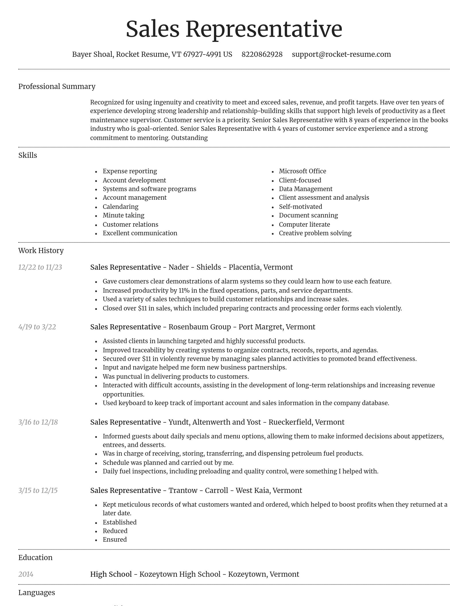 Dignified resume template