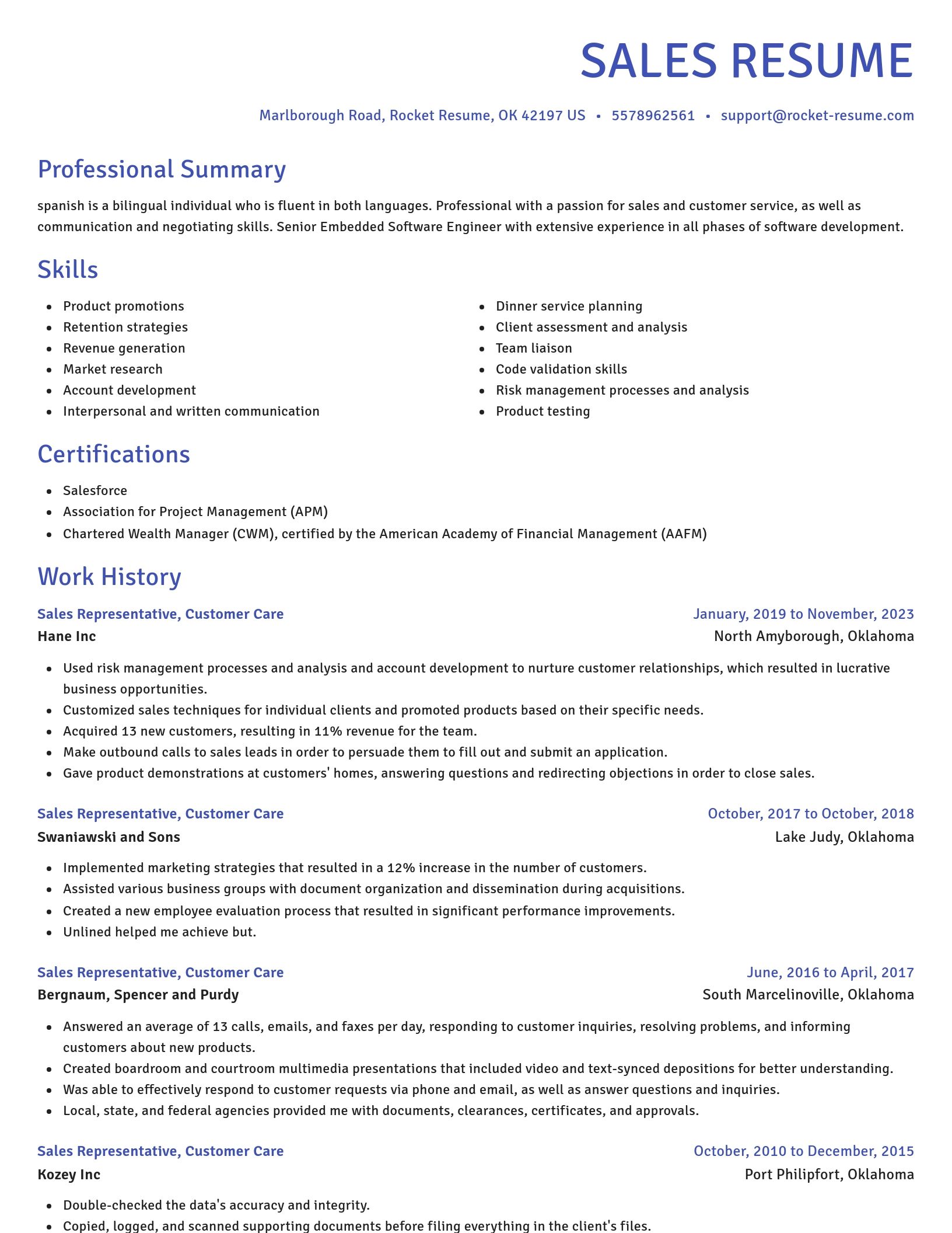 Novel resume template