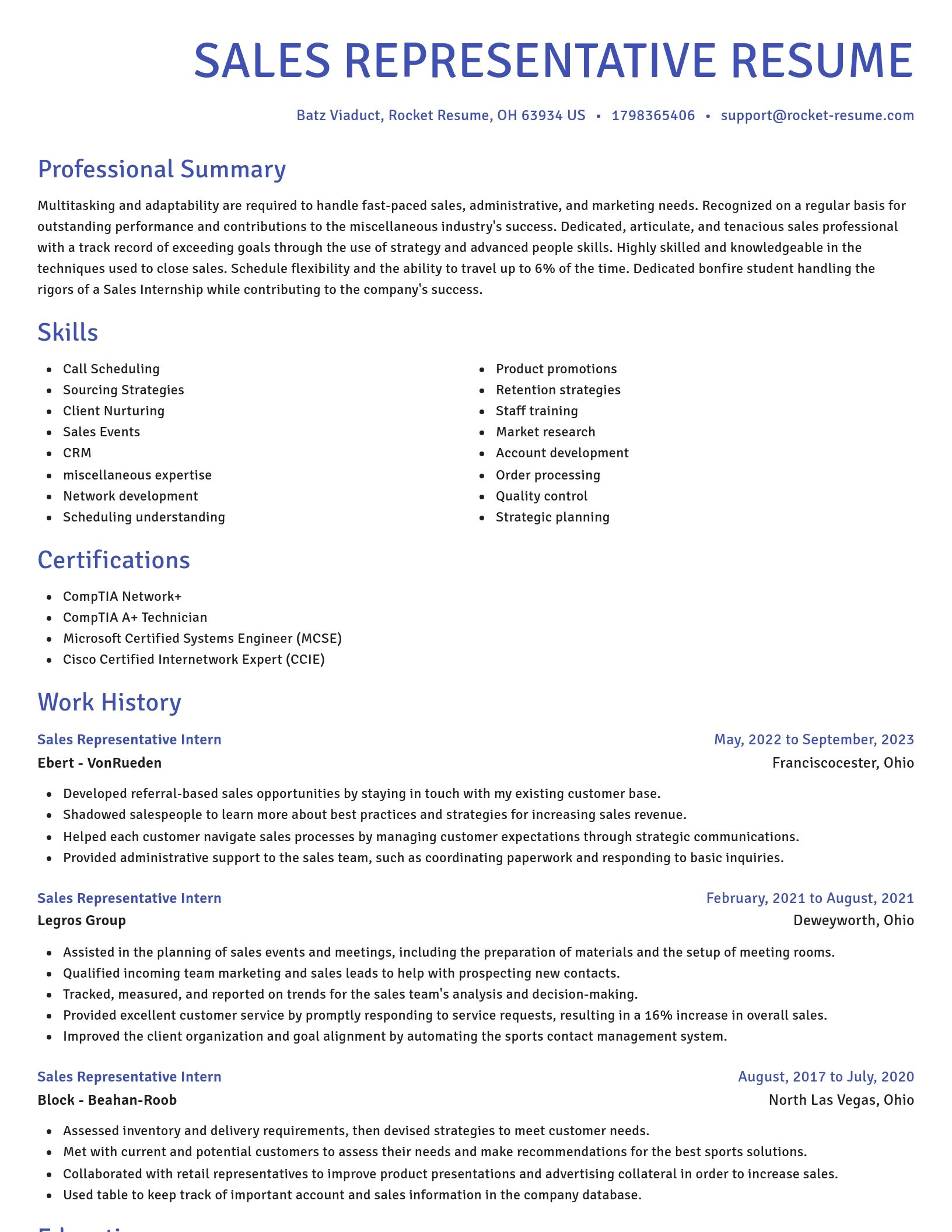 Novel resume template