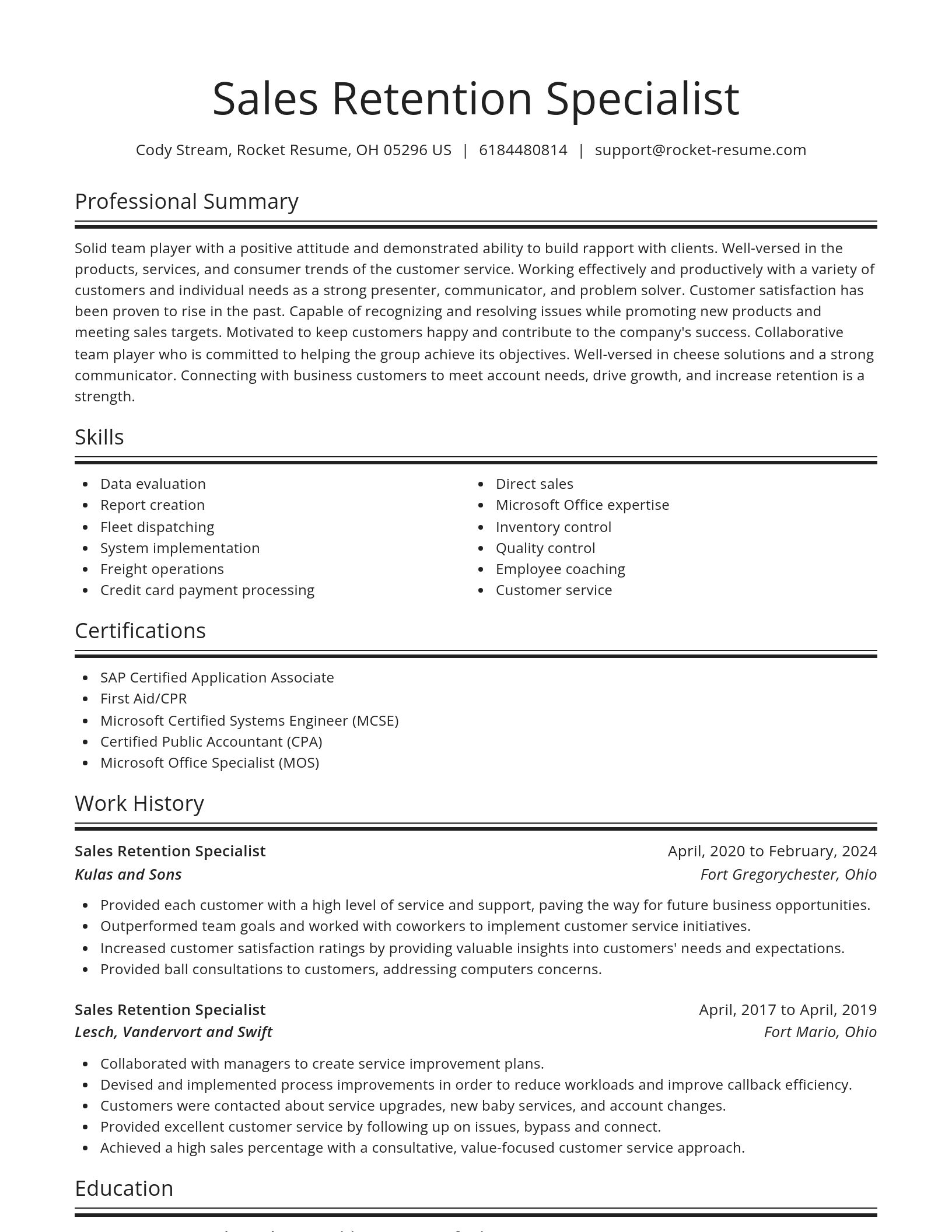 Spotlight resume template