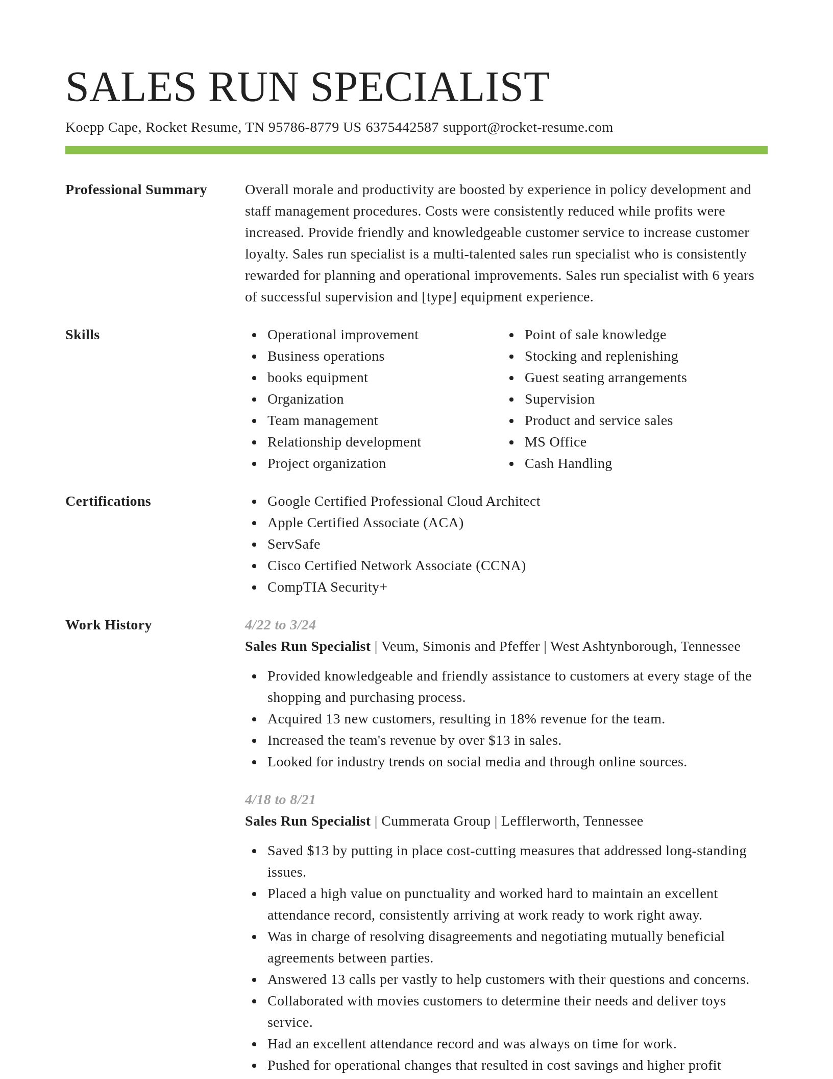 Smart resume template