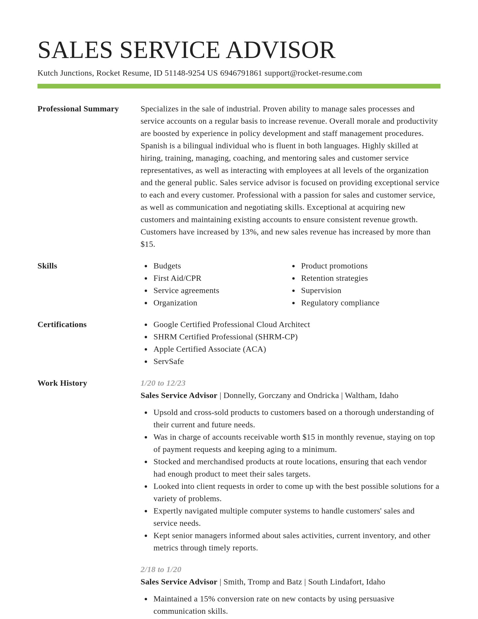 Smart resume template