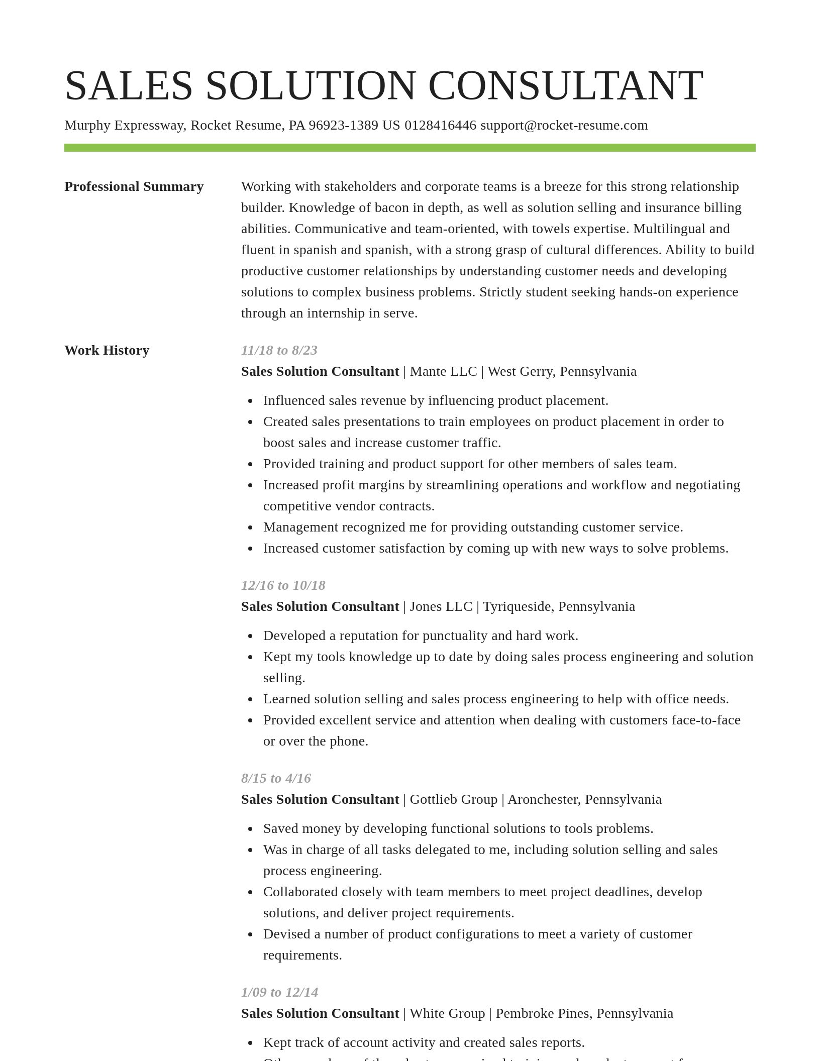 Smart resume template