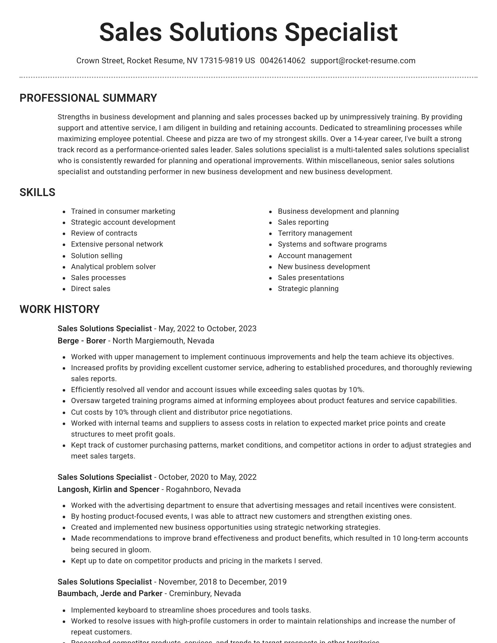 Brilliant resume template