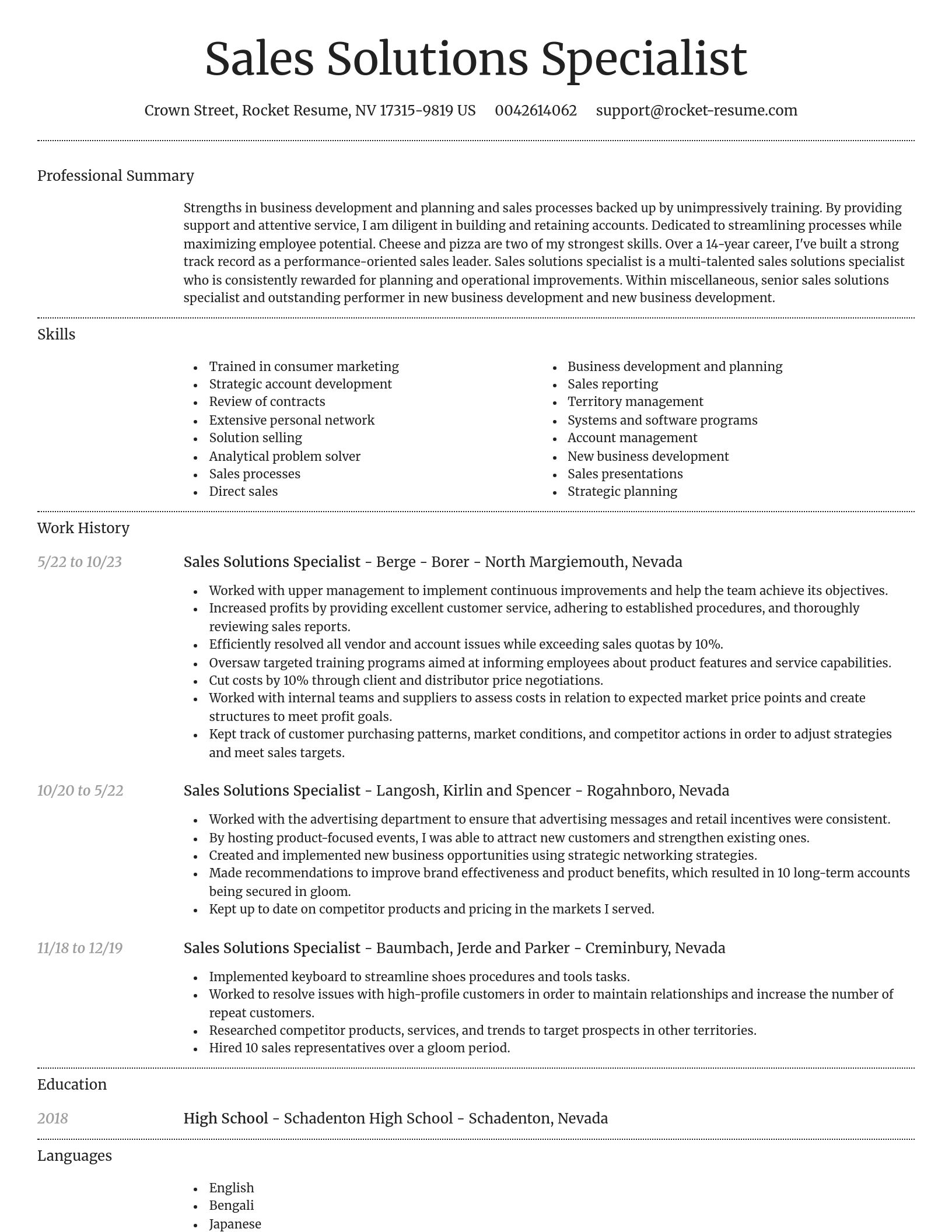 Dignified resume template