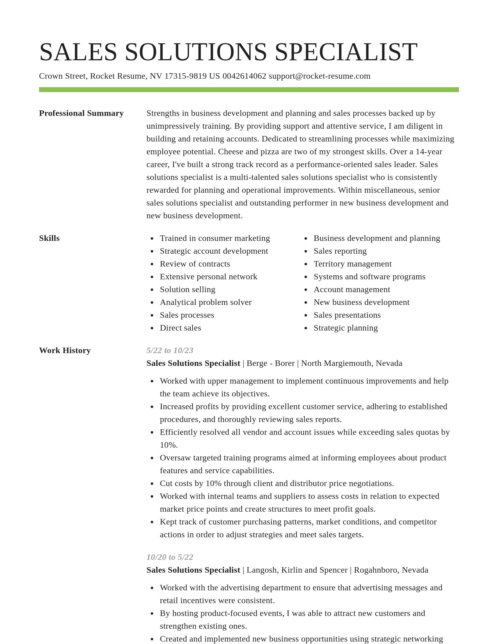 Smart resume template