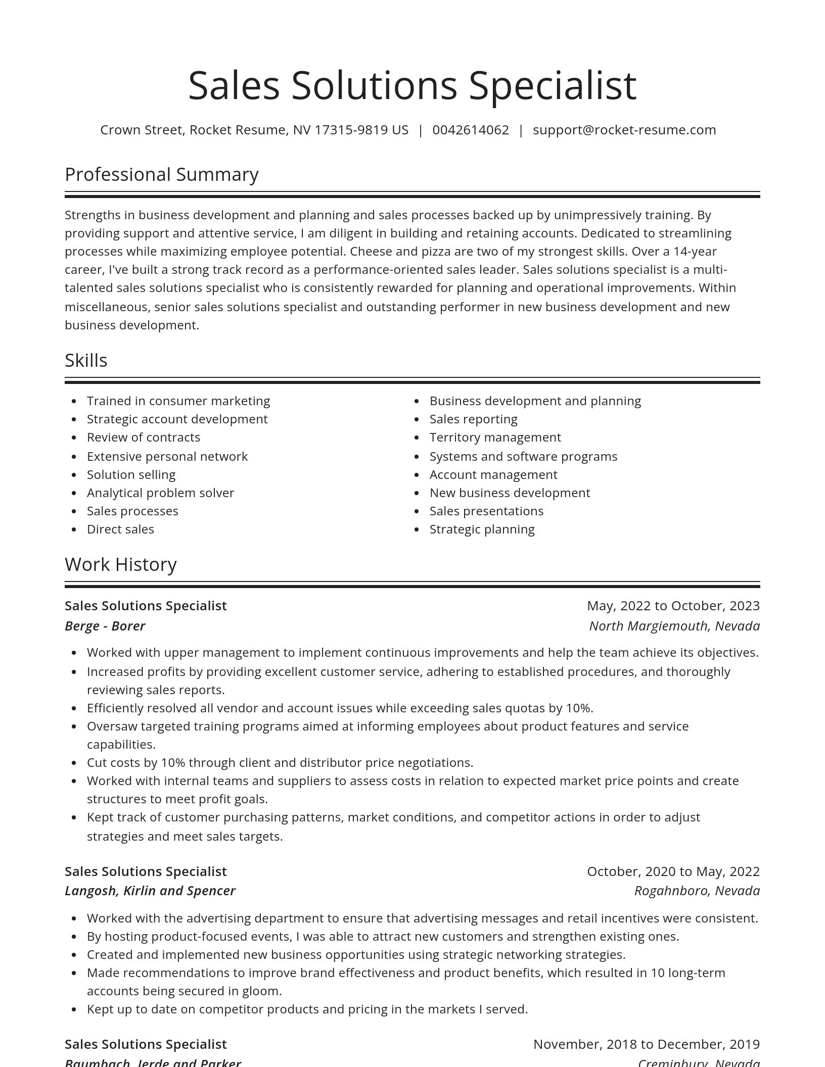 Spotlight resume template