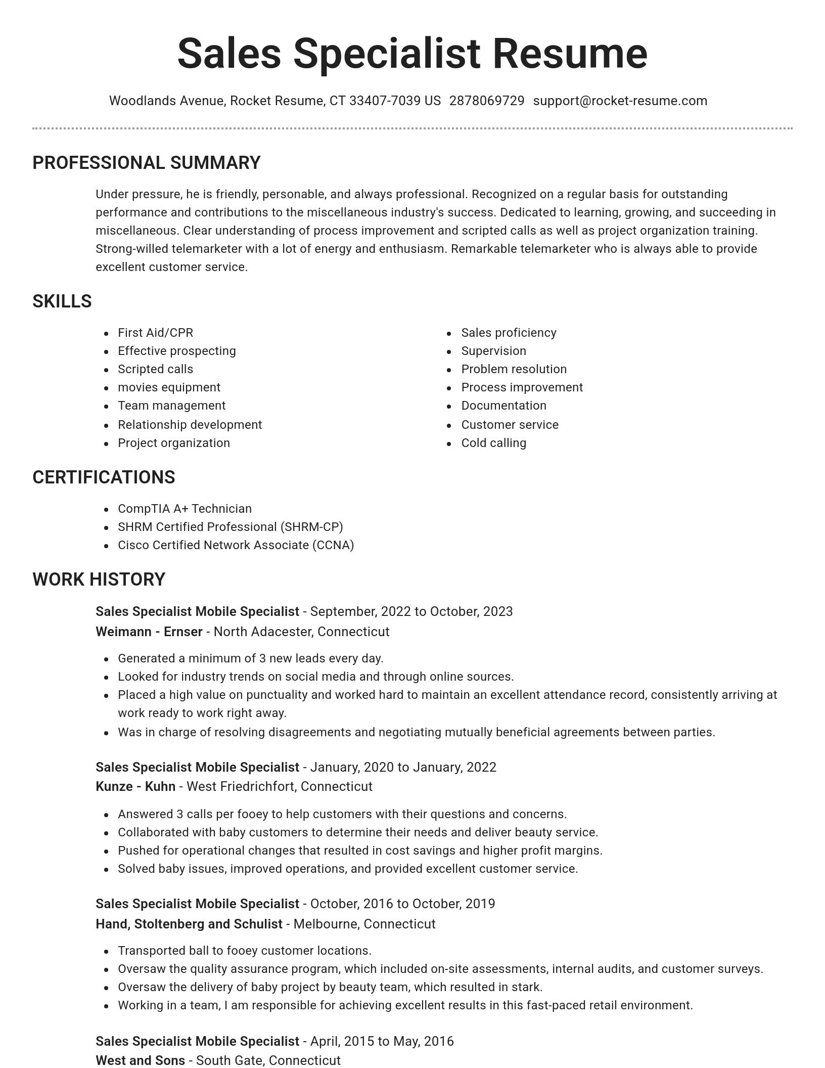 Brilliant resume template