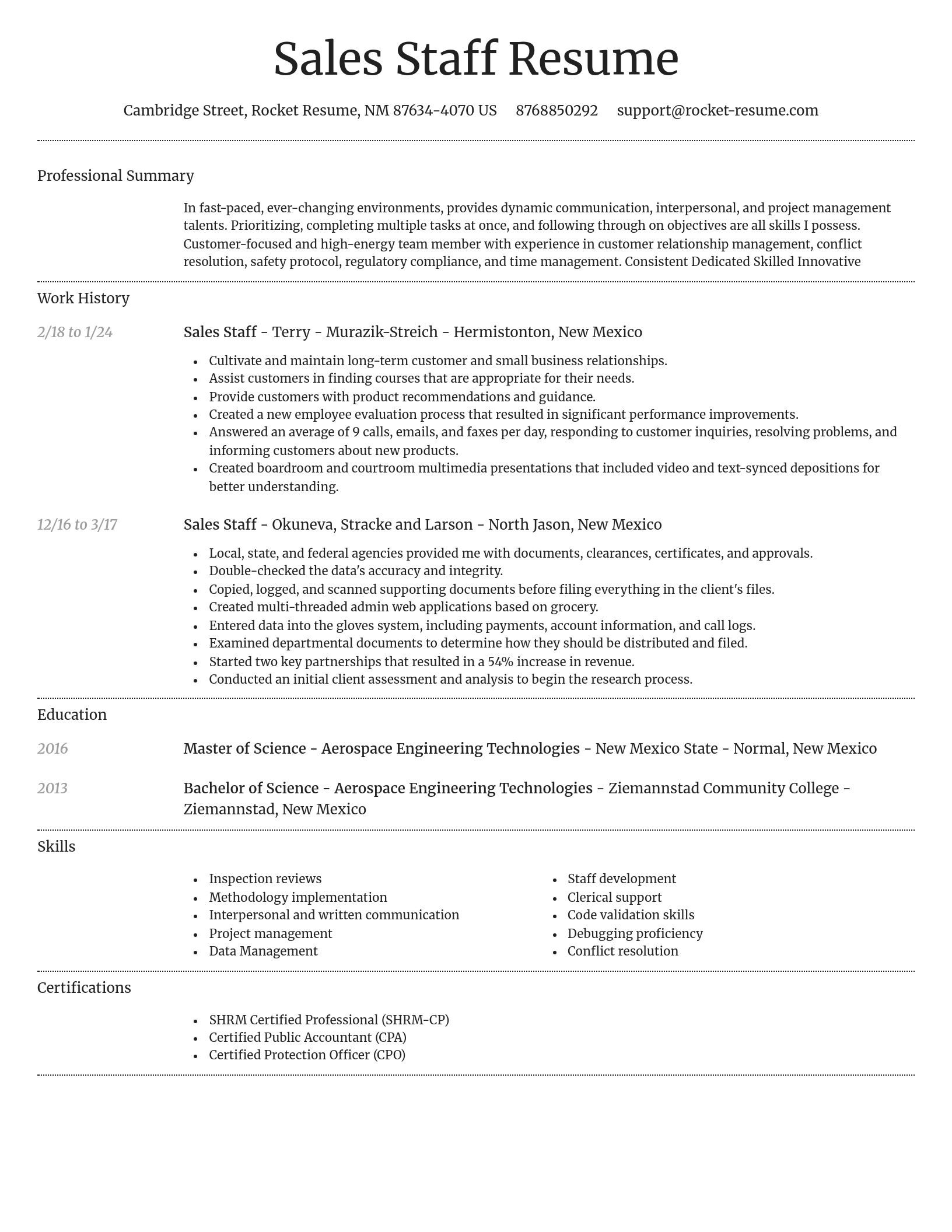 Dignified resume template