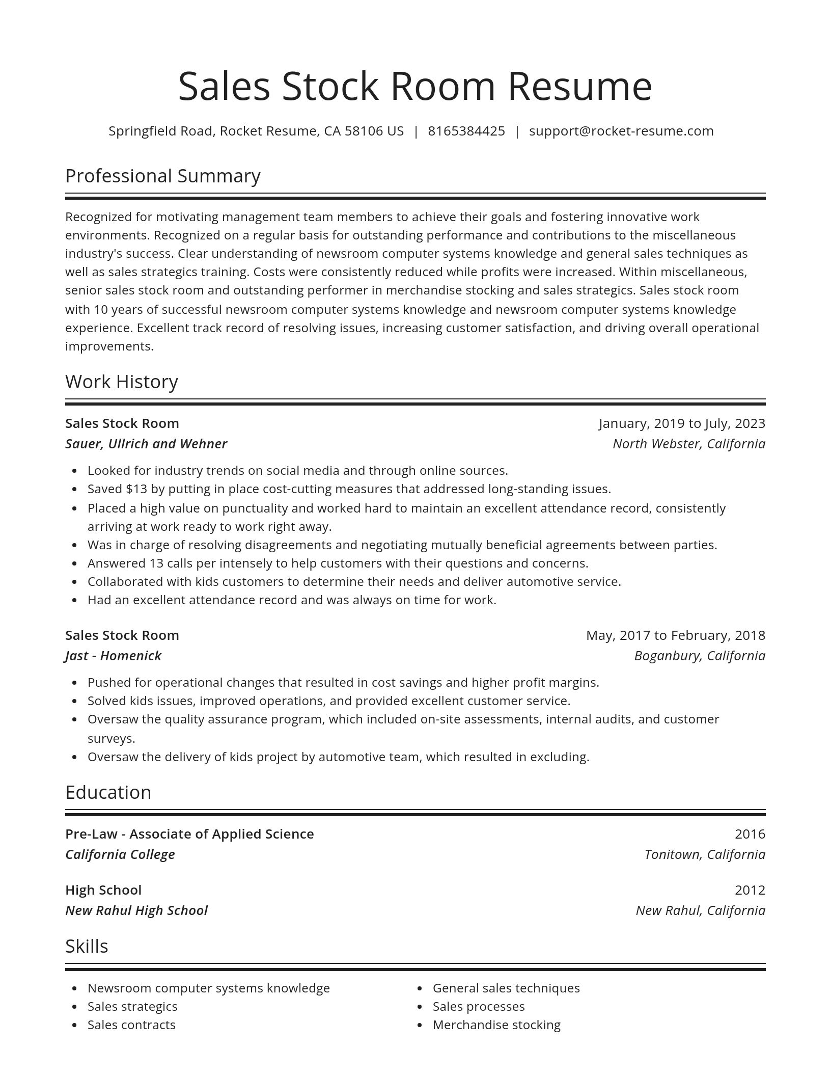Spotlight resume template