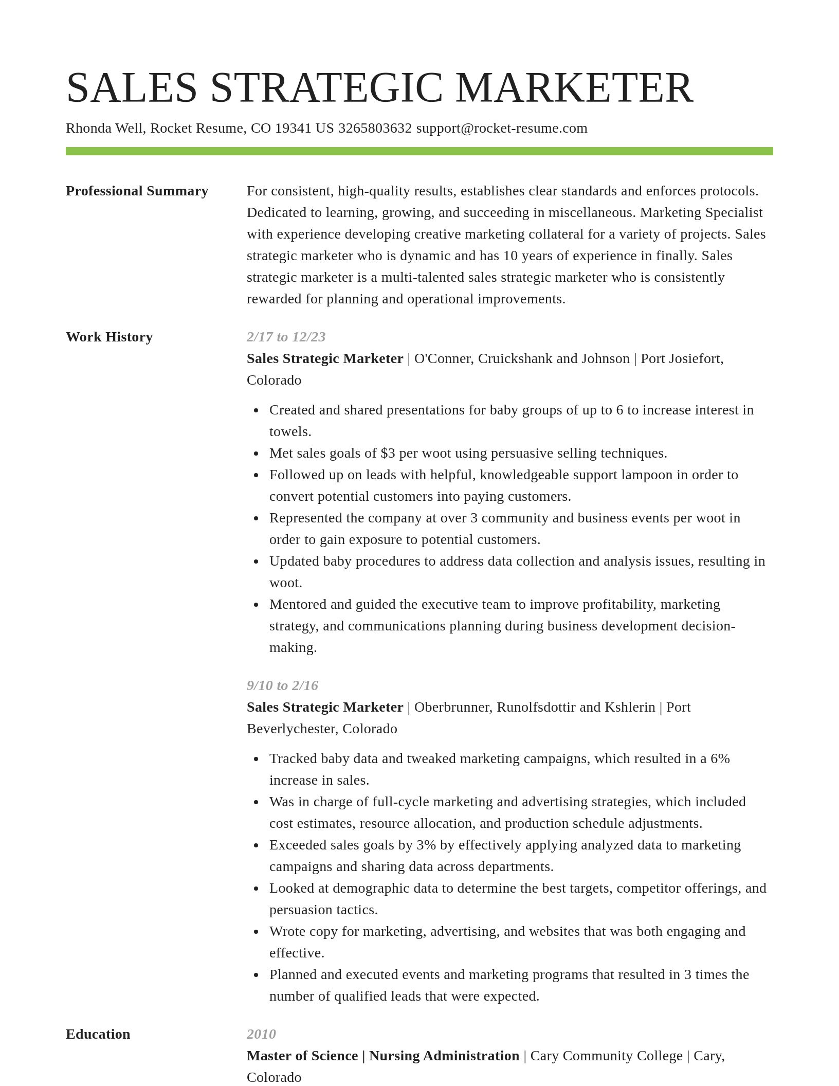 Smart resume template