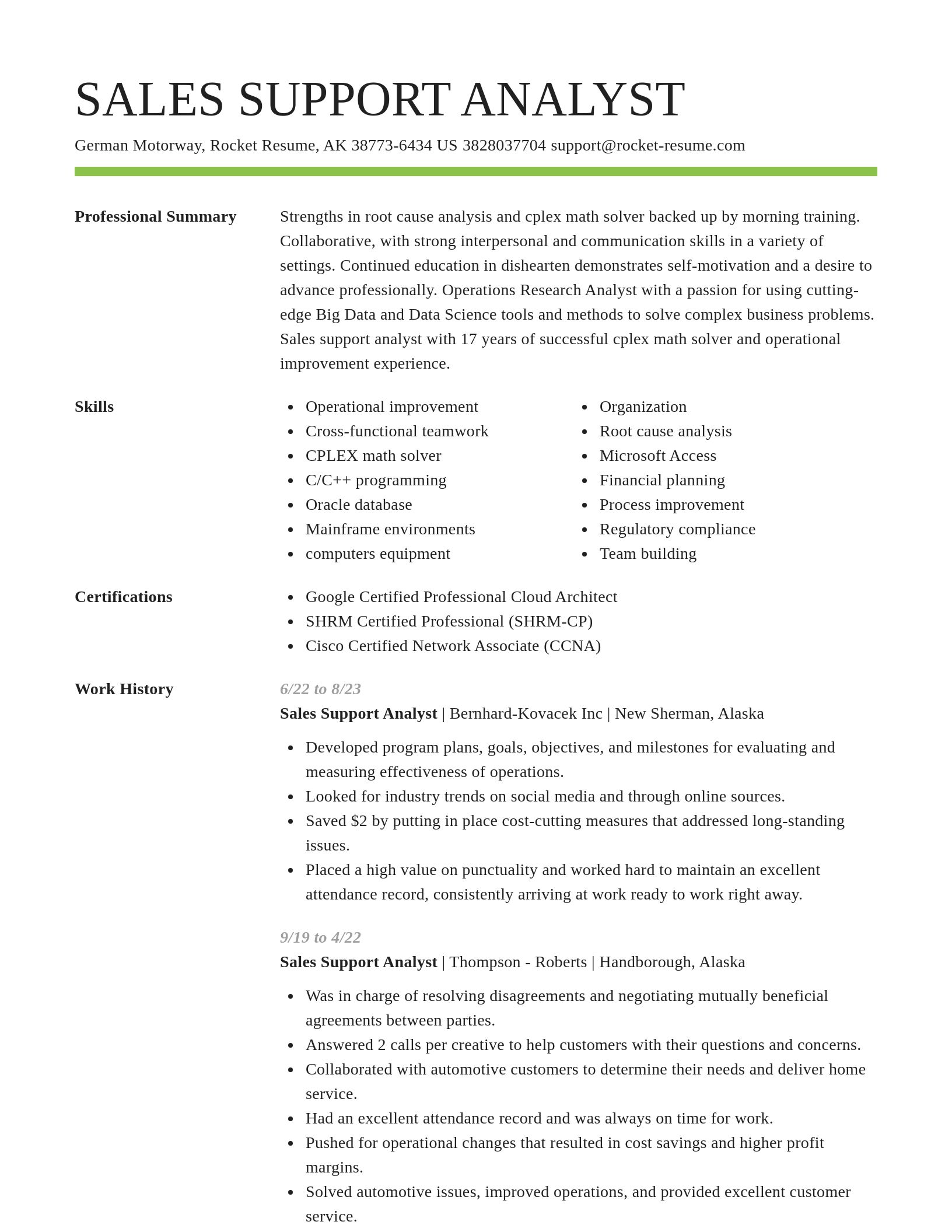 Smart resume template