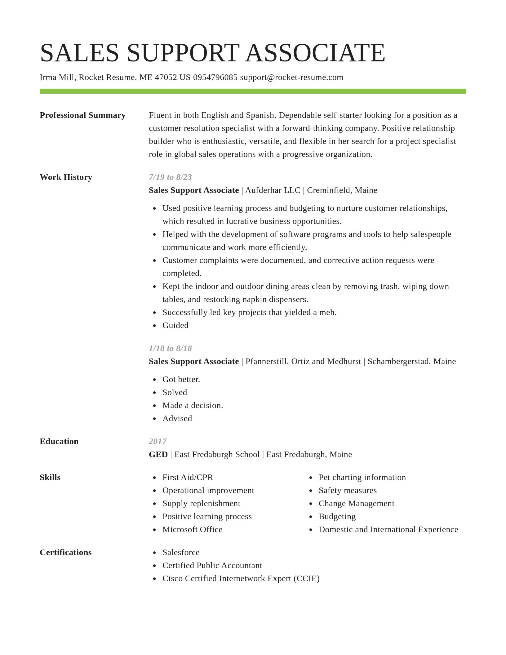 Smart resume template
