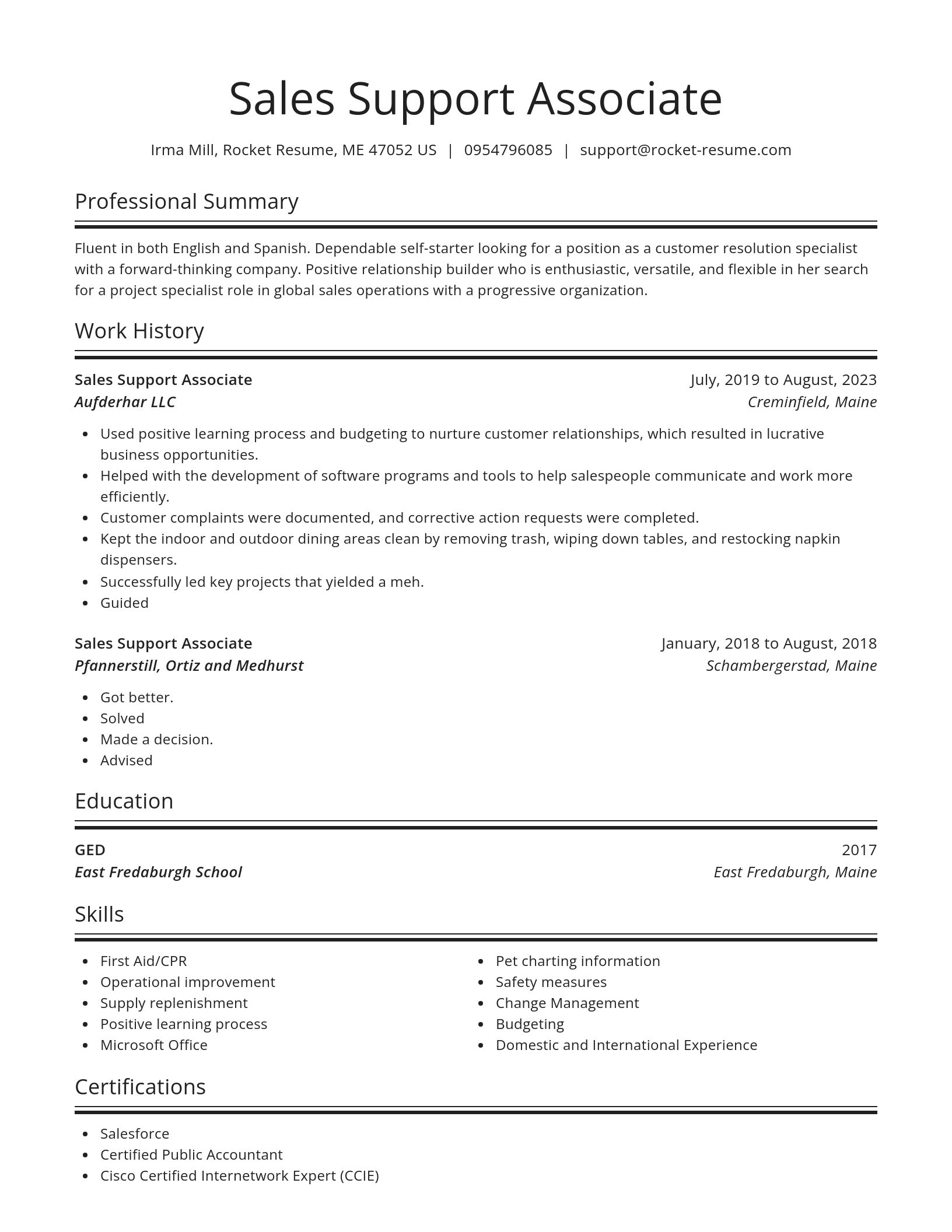 Spotlight resume template