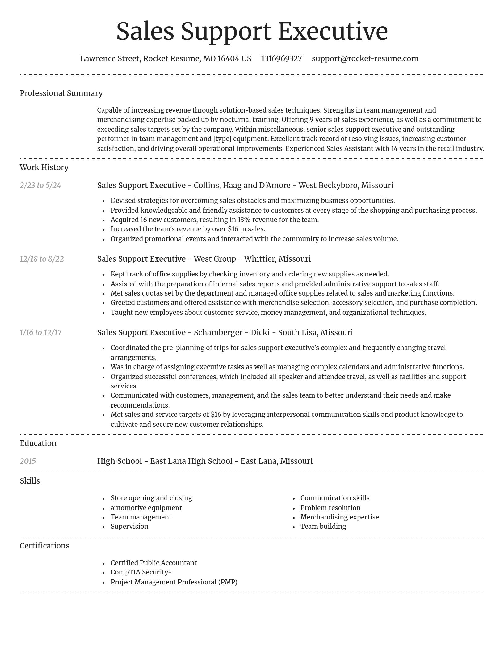 Dignified resume template