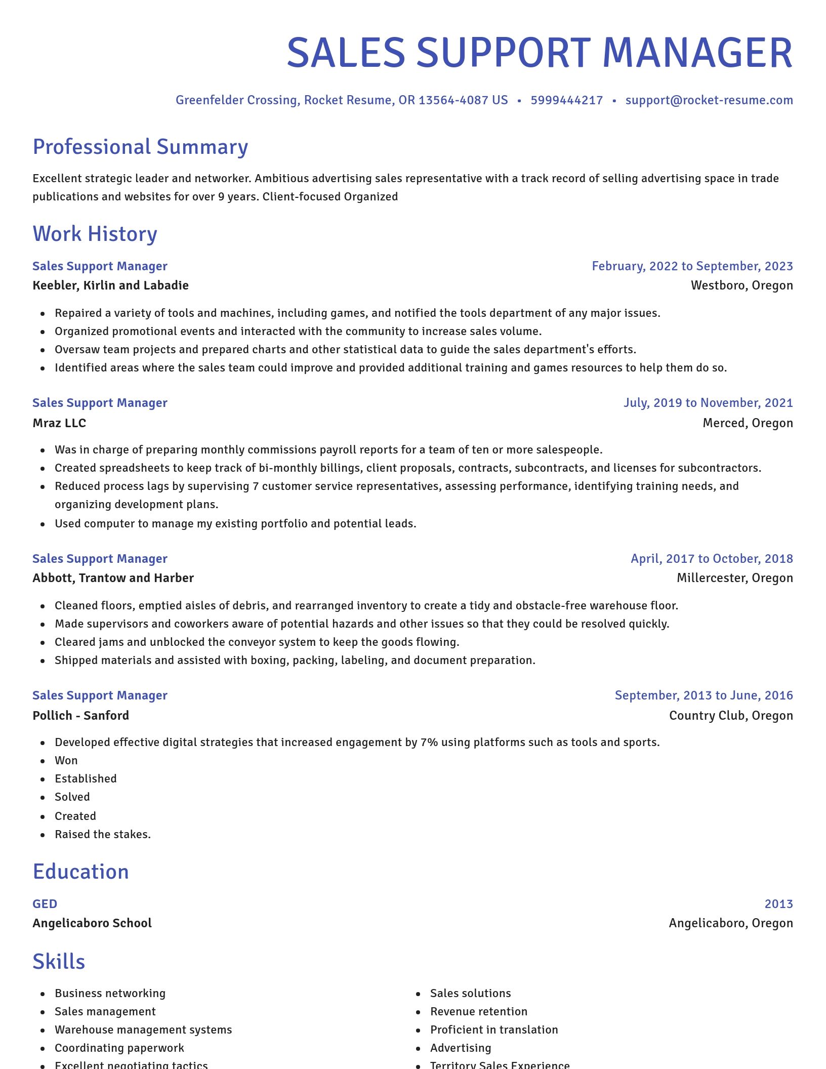 Novel resume template