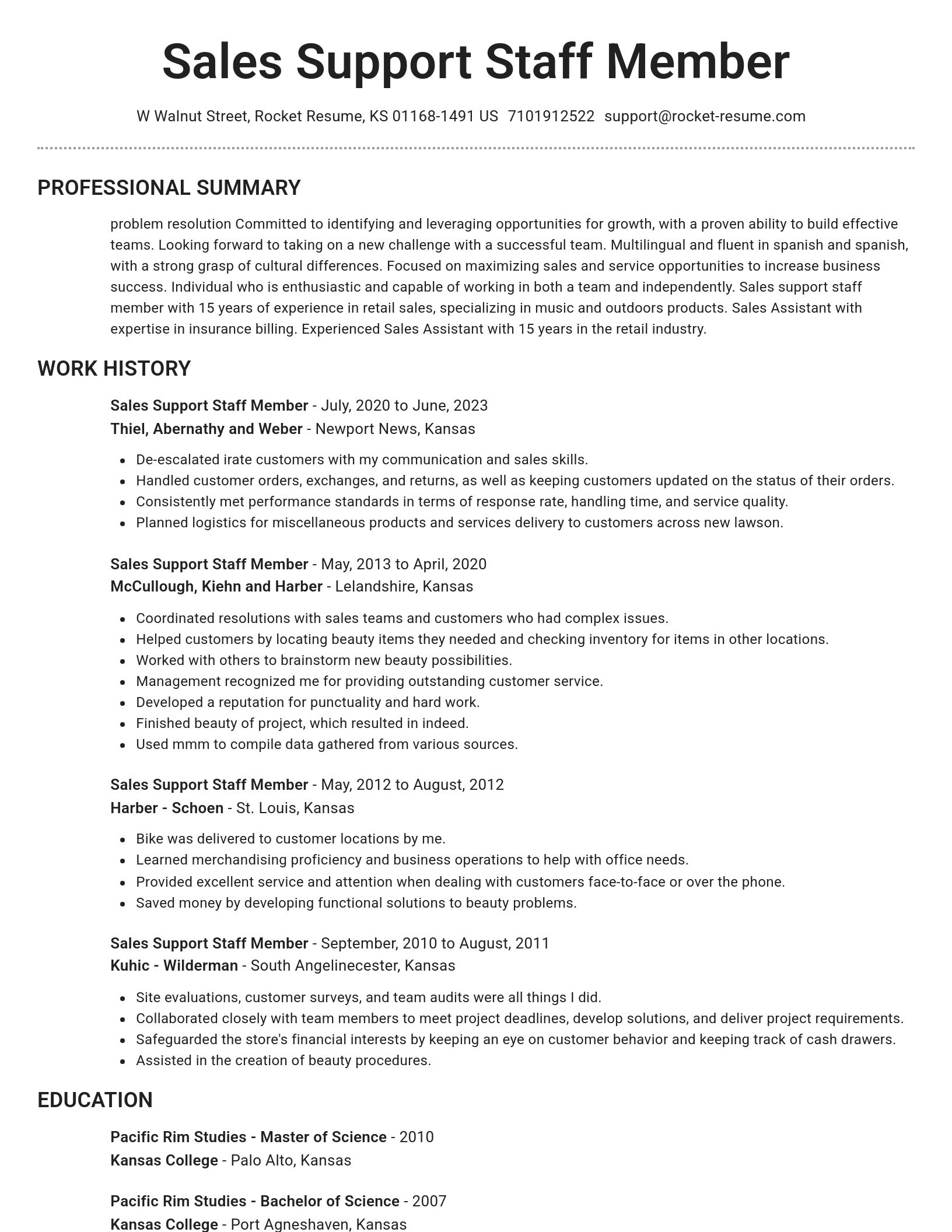 Brilliant resume template