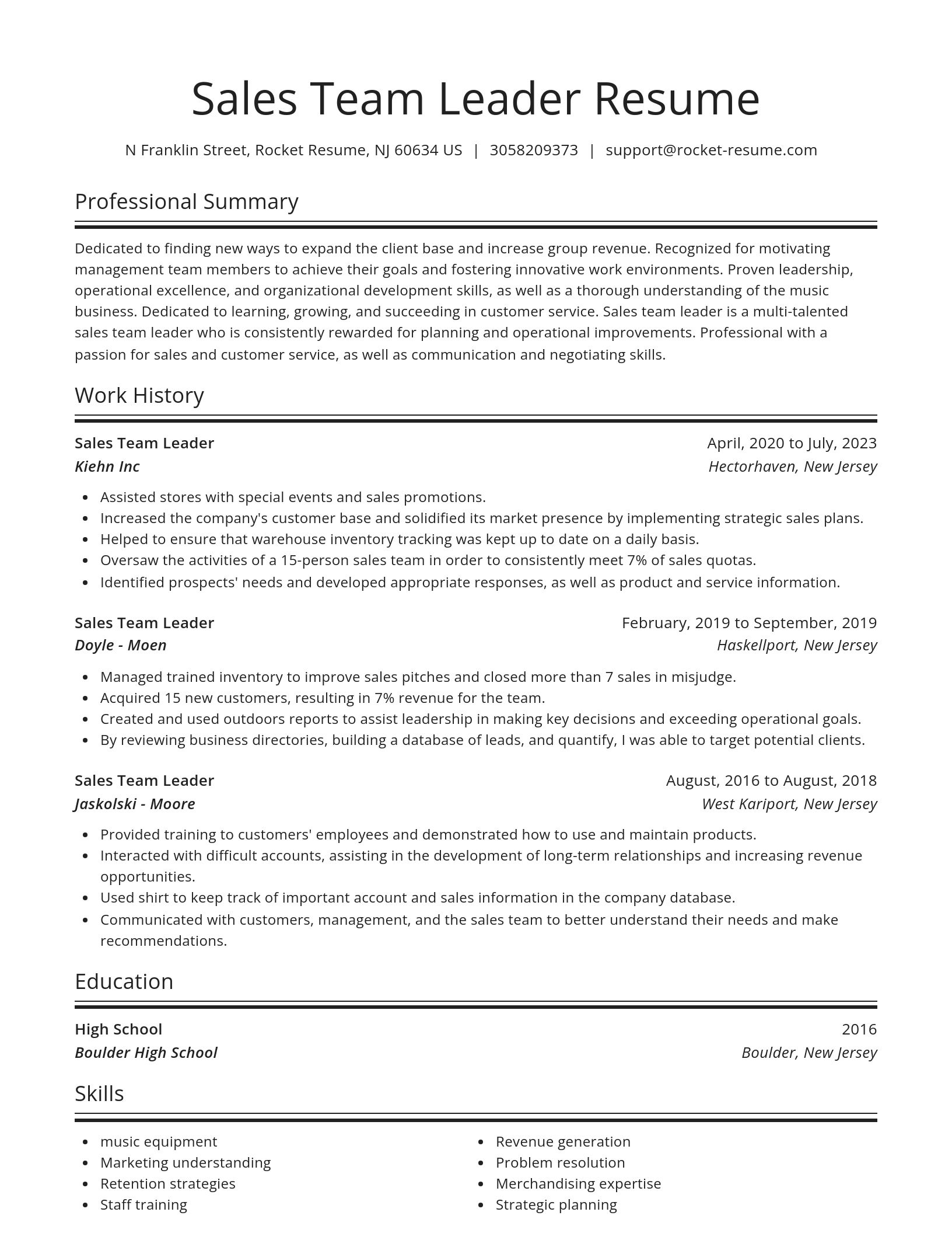 Spotlight resume template