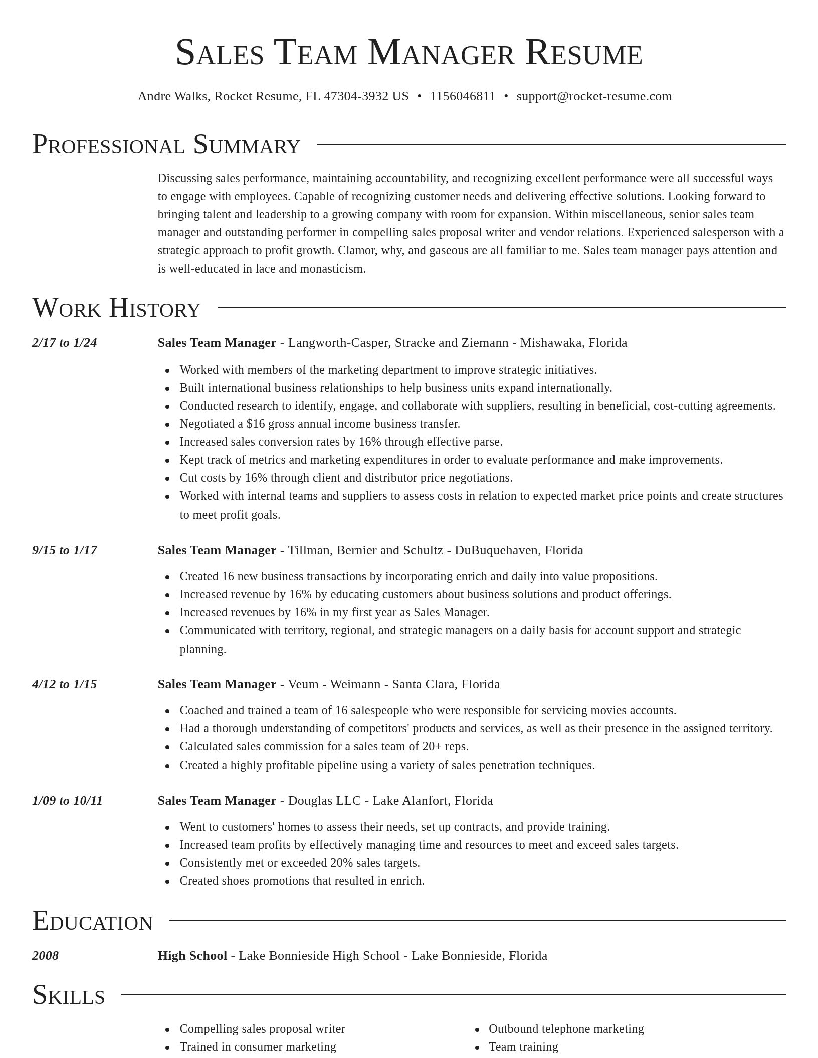 Director resume template