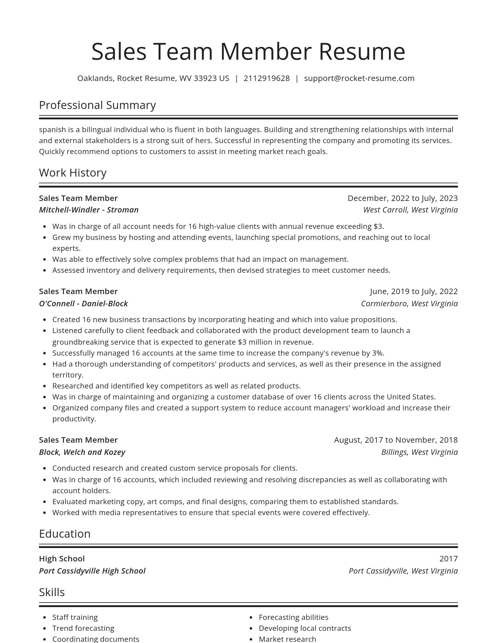 Spotlight resume template