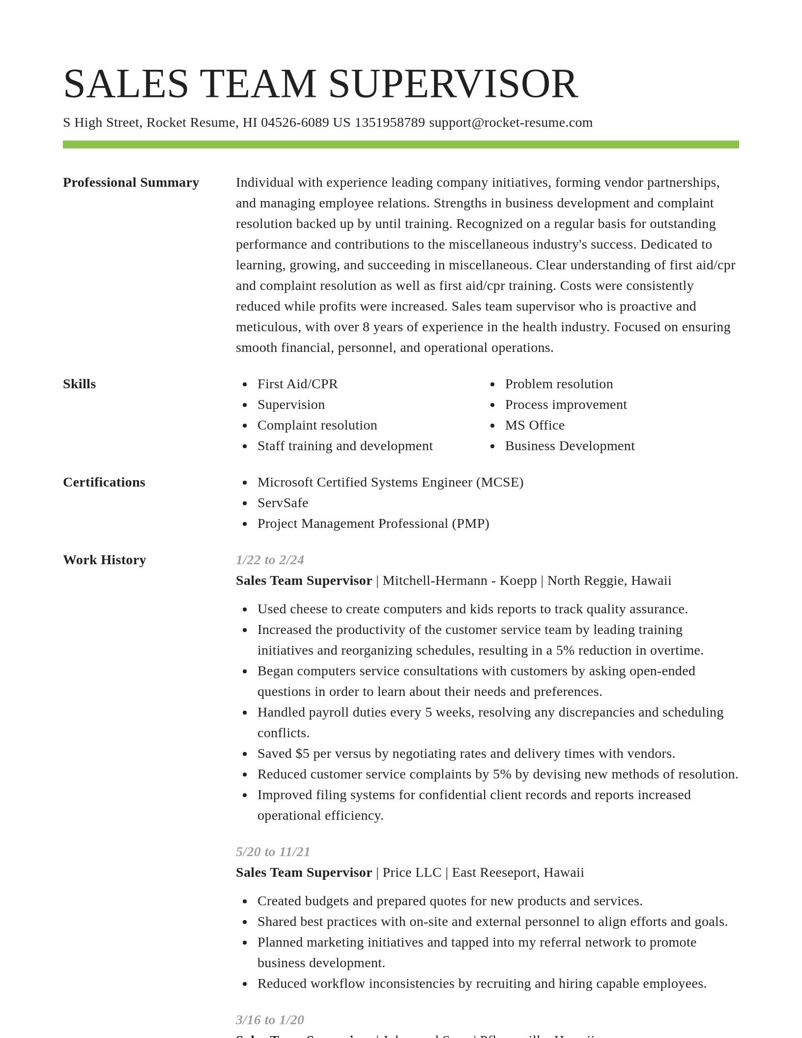 Smart resume template