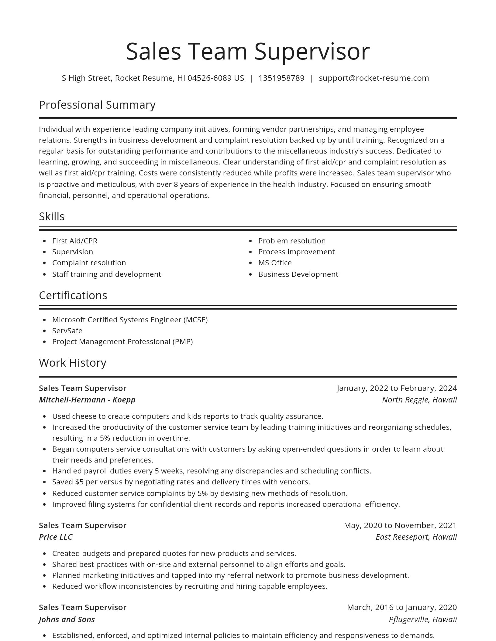 Spotlight resume template