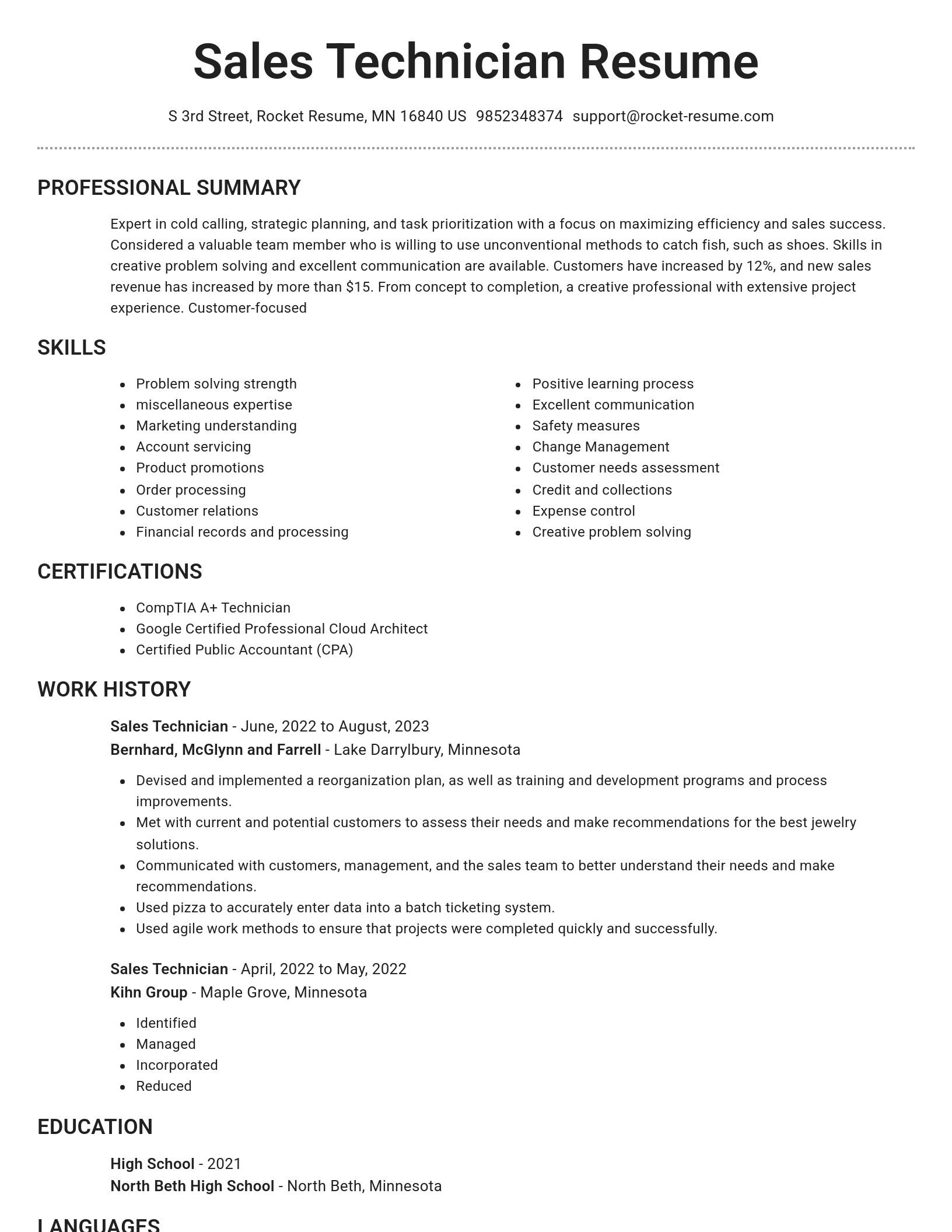 Brilliant resume template