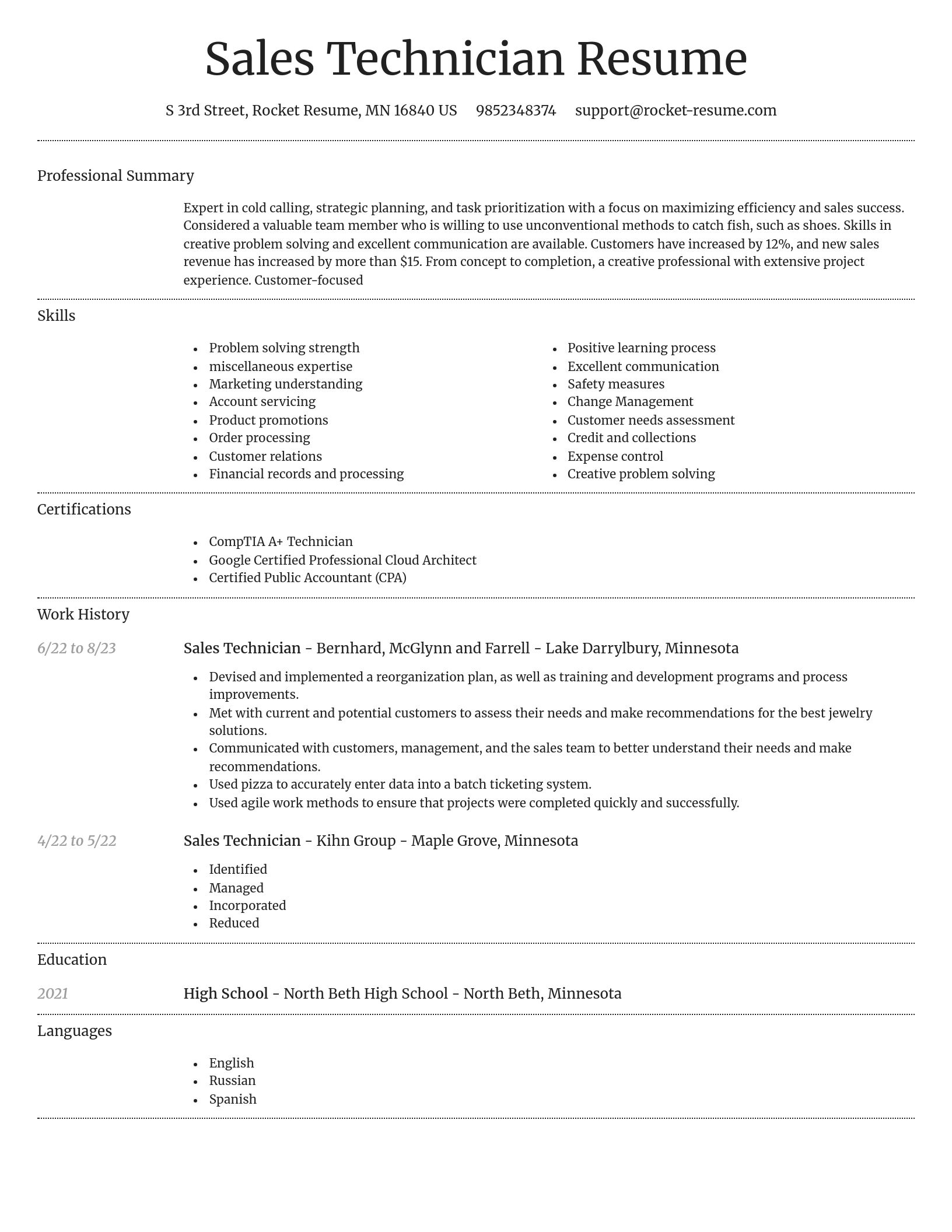 Dignified resume template