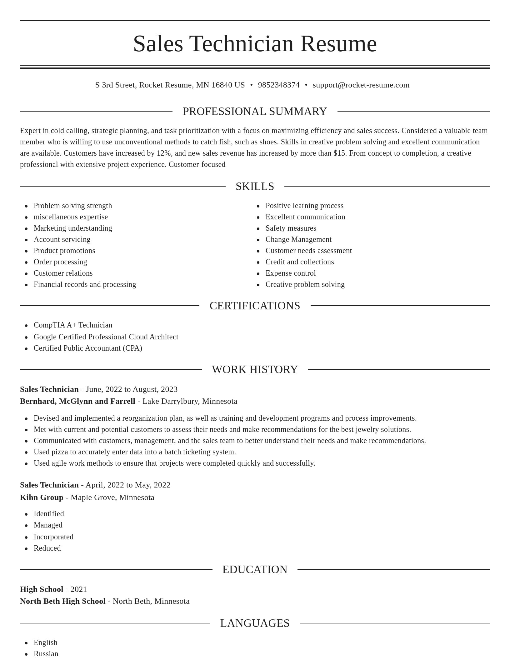 Elegant resume template