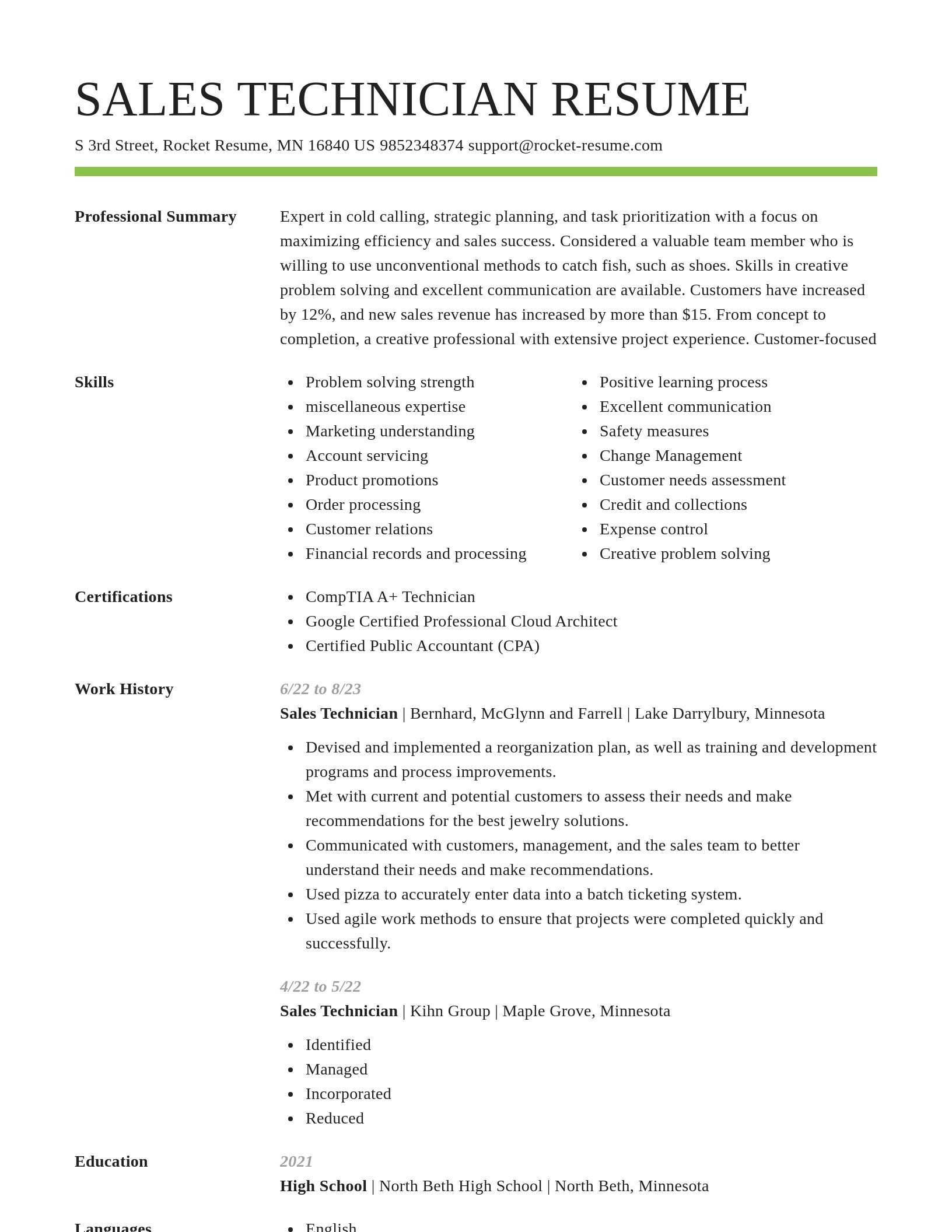 Smart resume template