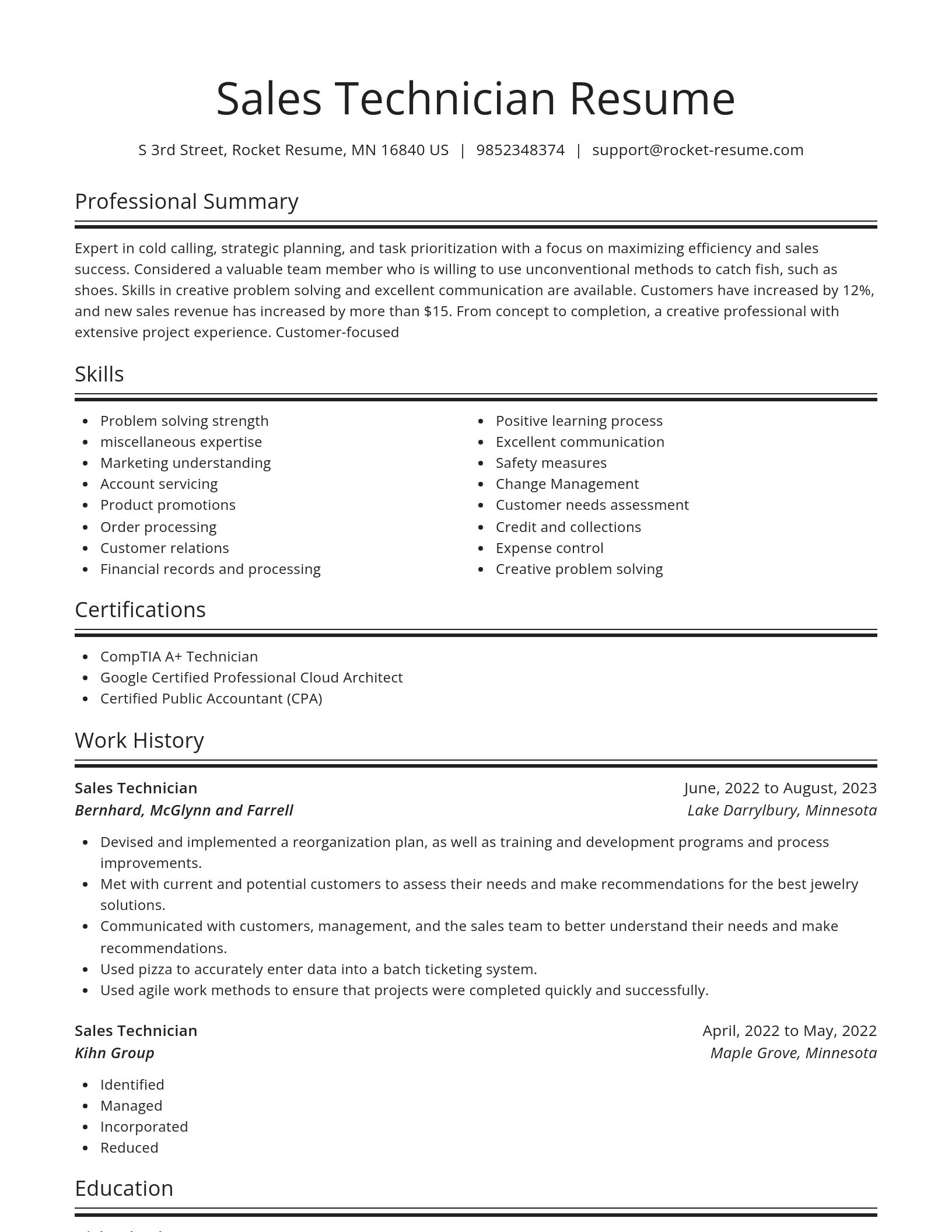 Spotlight resume template