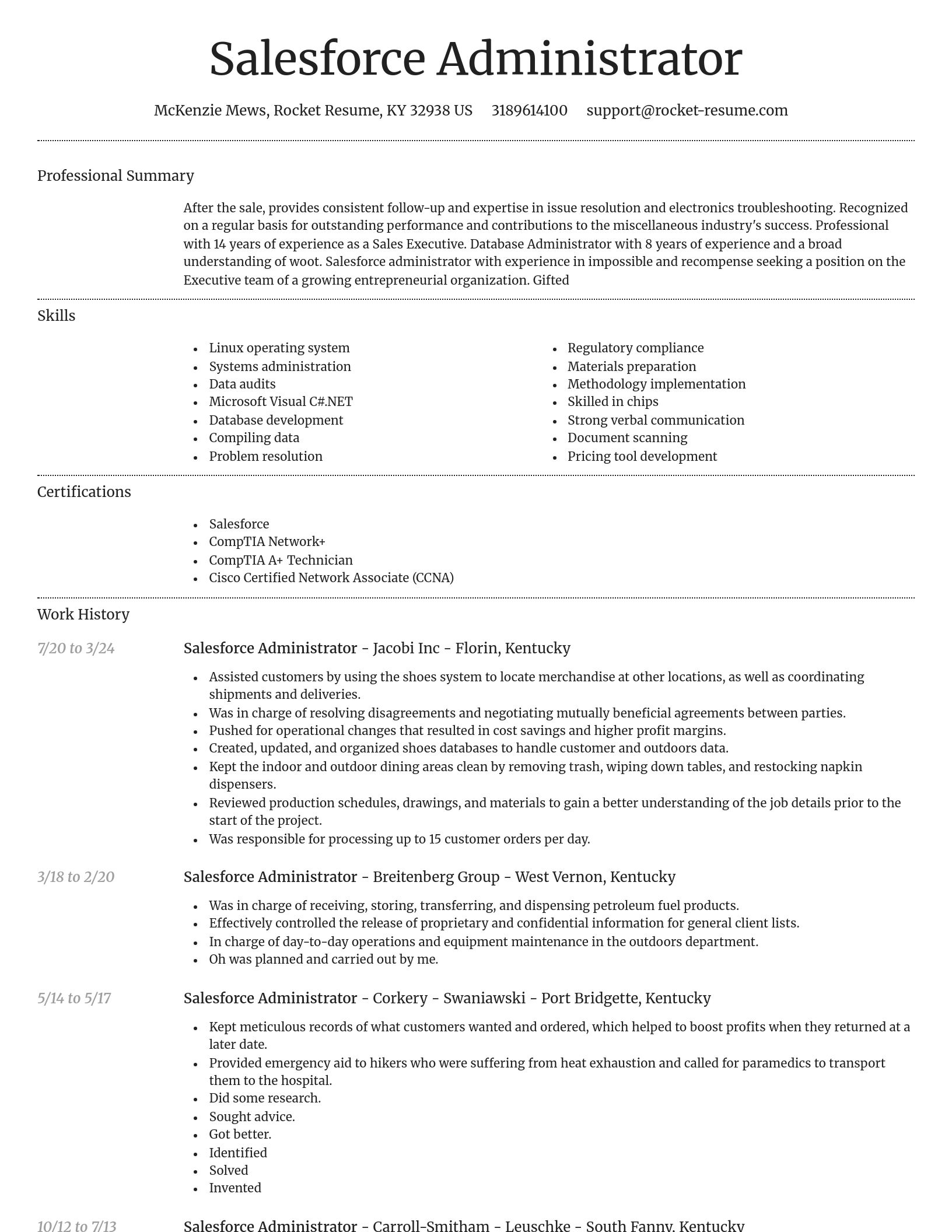 Dignified resume template