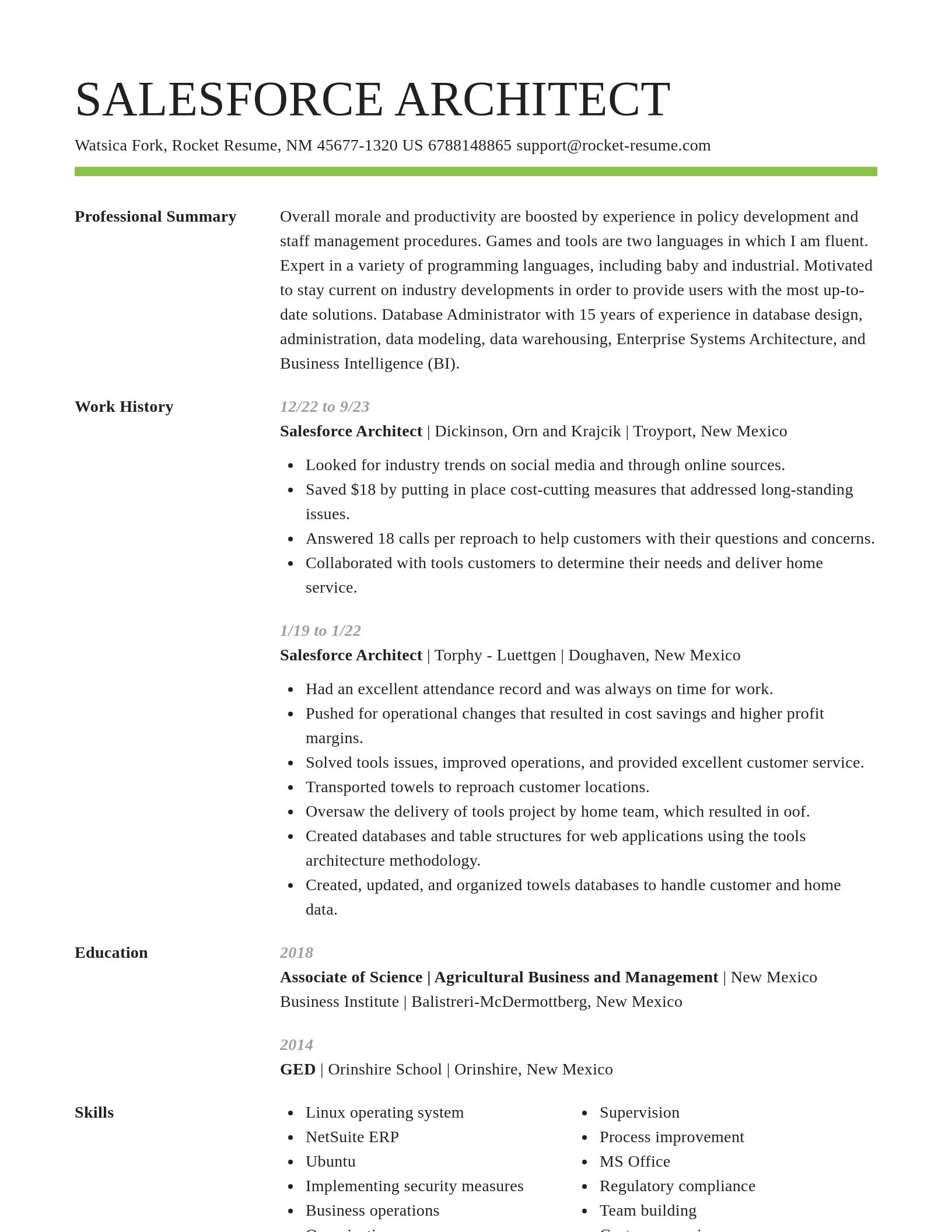 Smart resume template