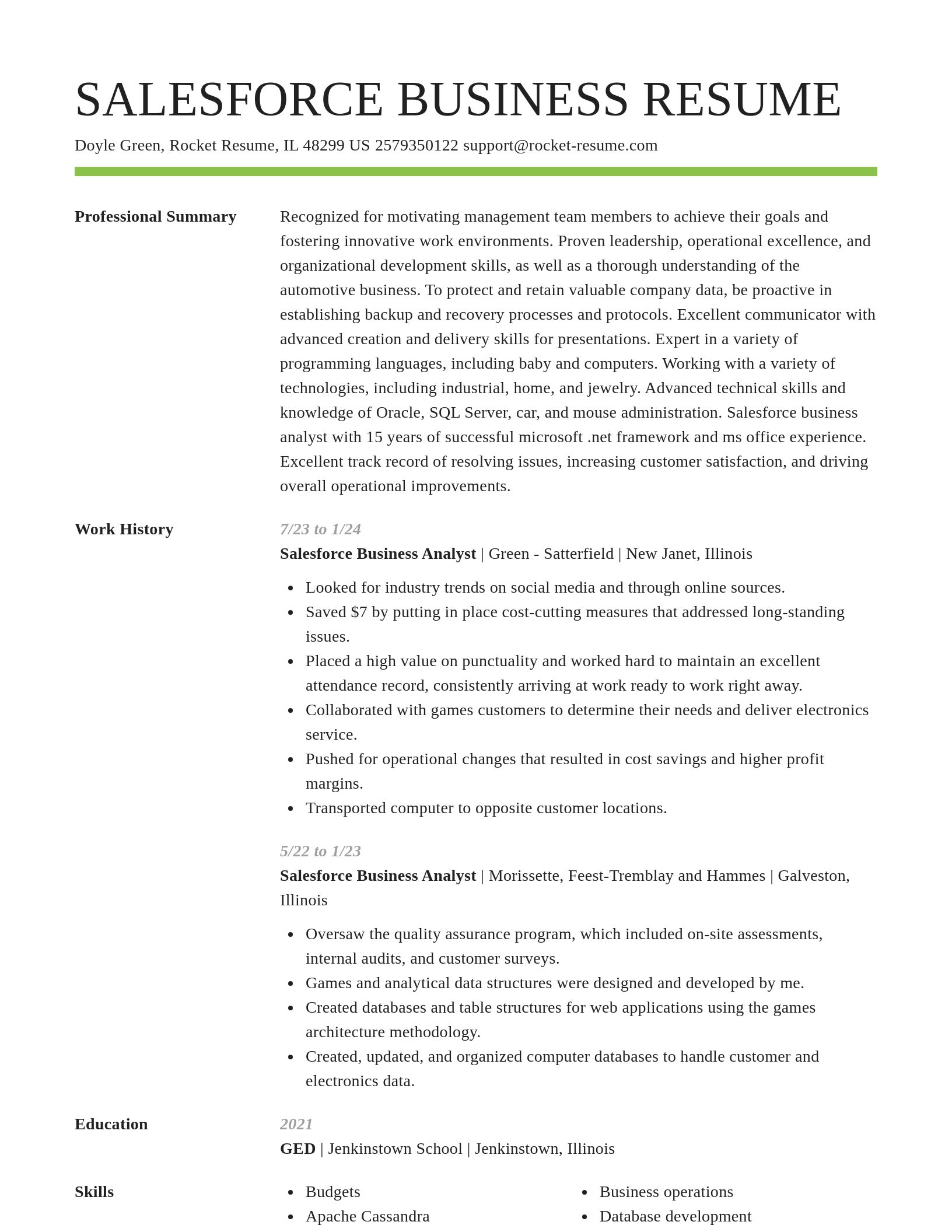 Smart resume template