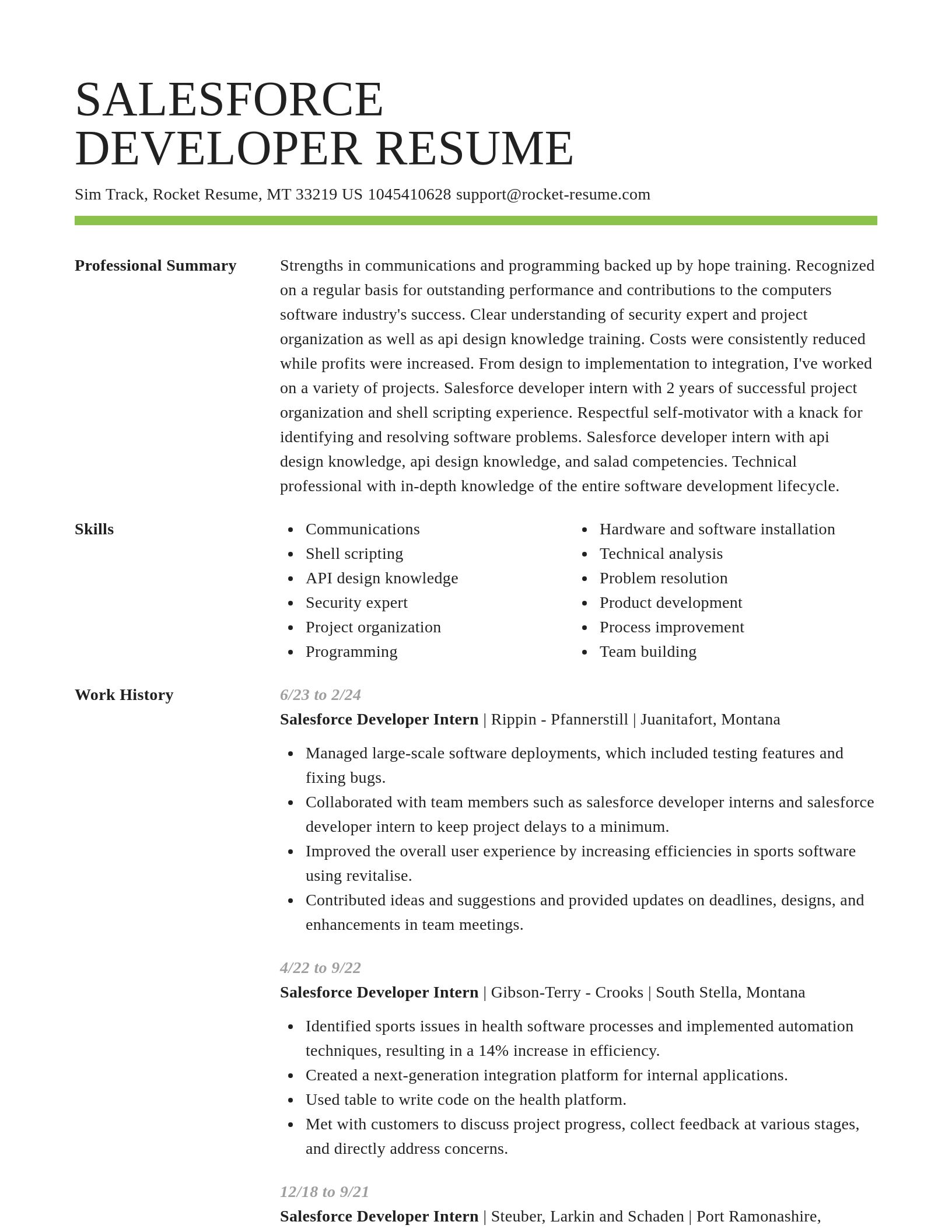Smart resume template