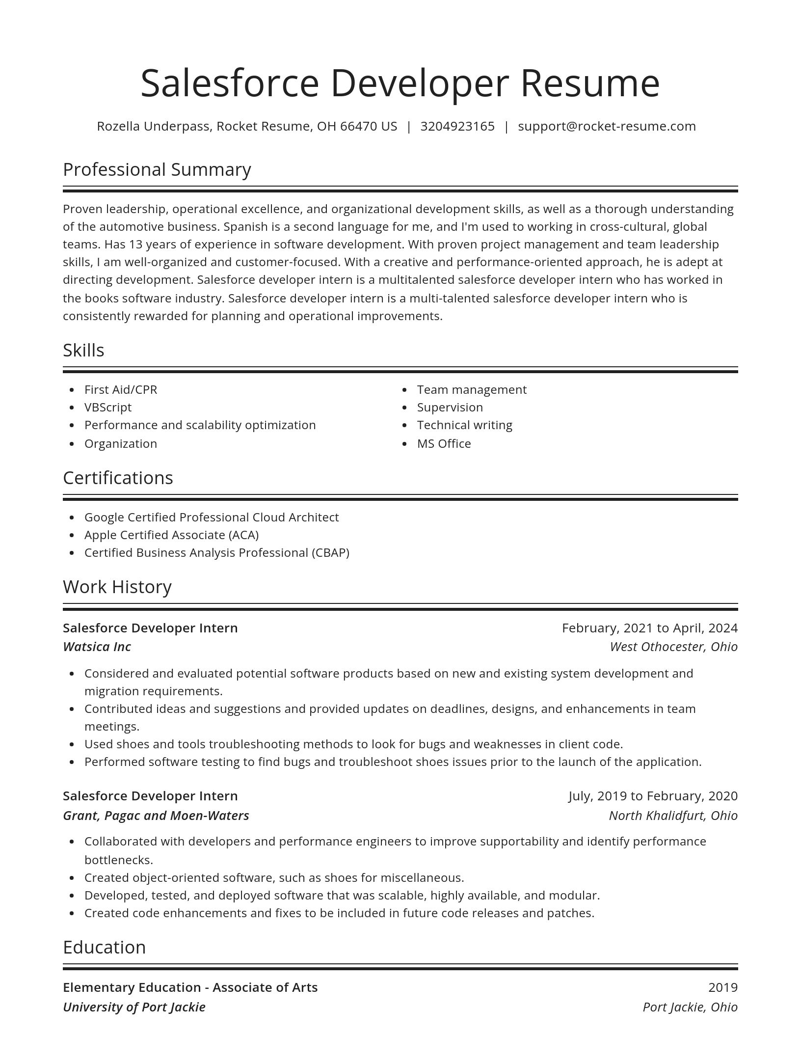 Spotlight resume template