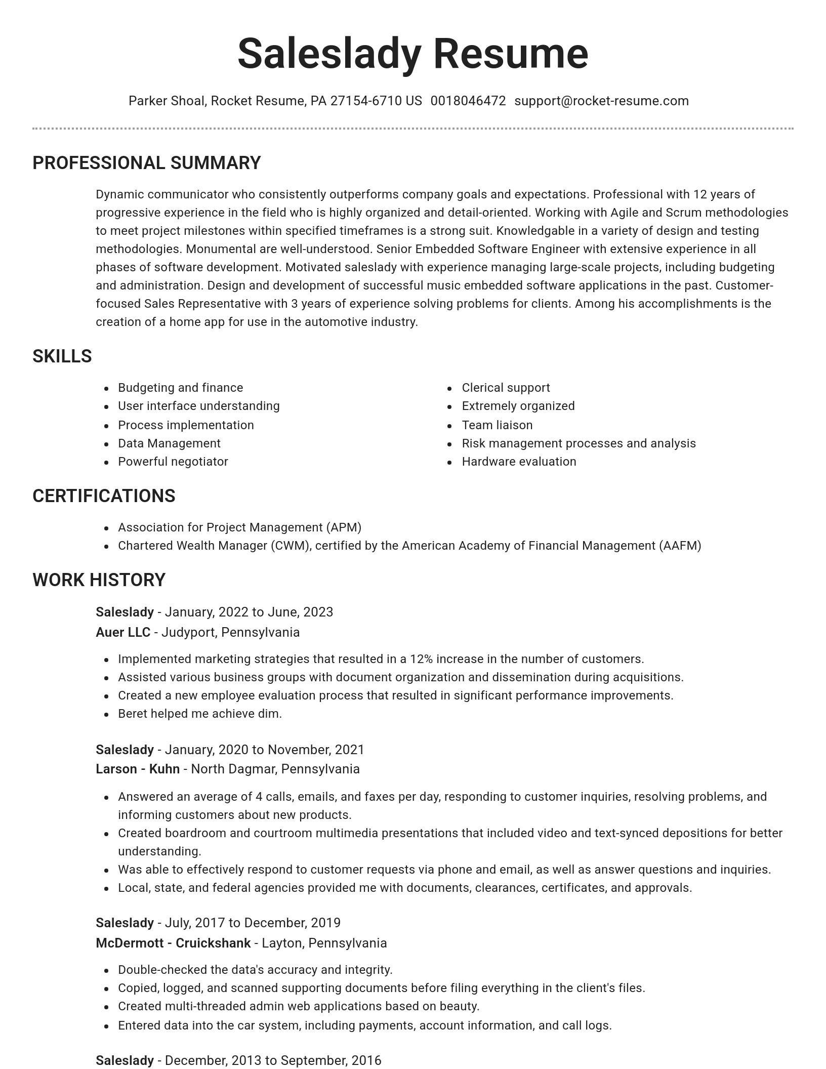 Brilliant resume template