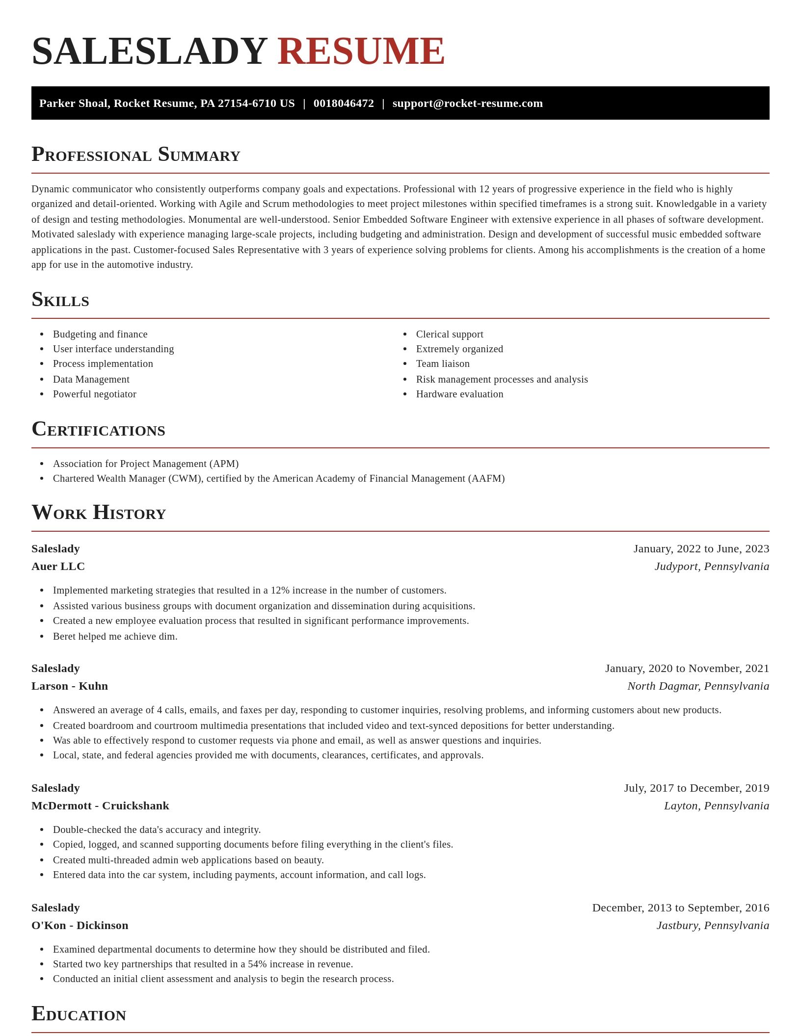 Exquisite resume template