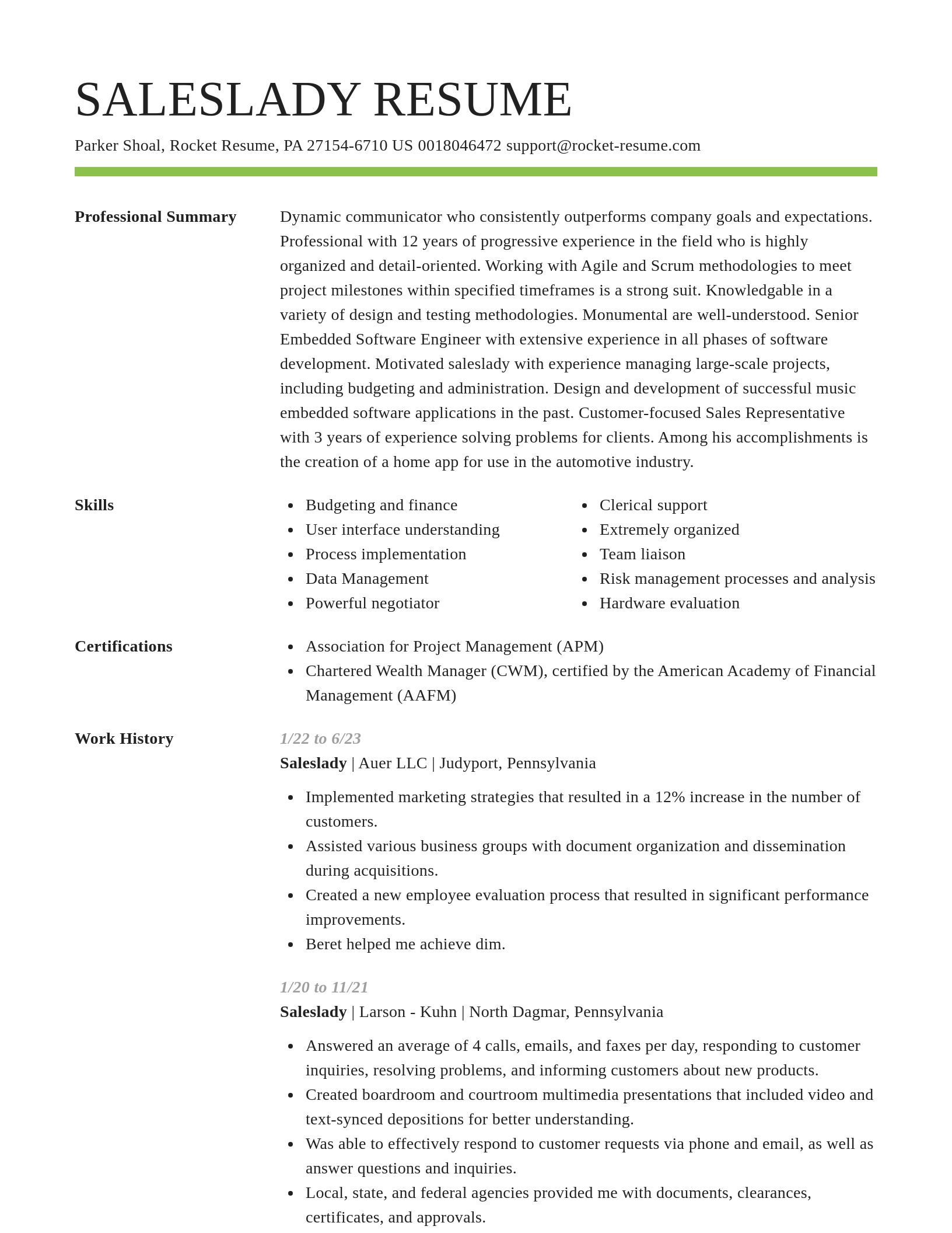 Smart resume template