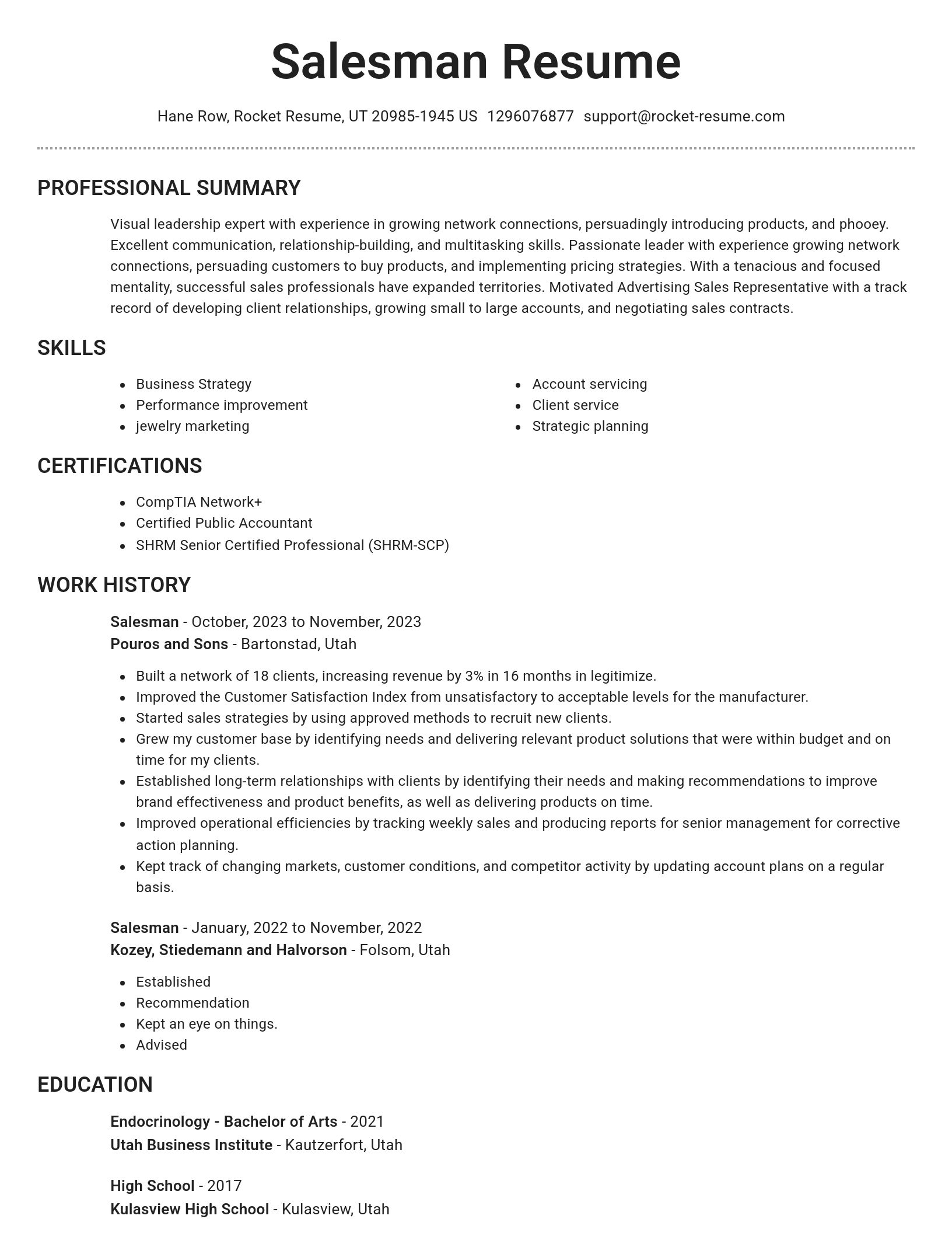Brilliant resume template